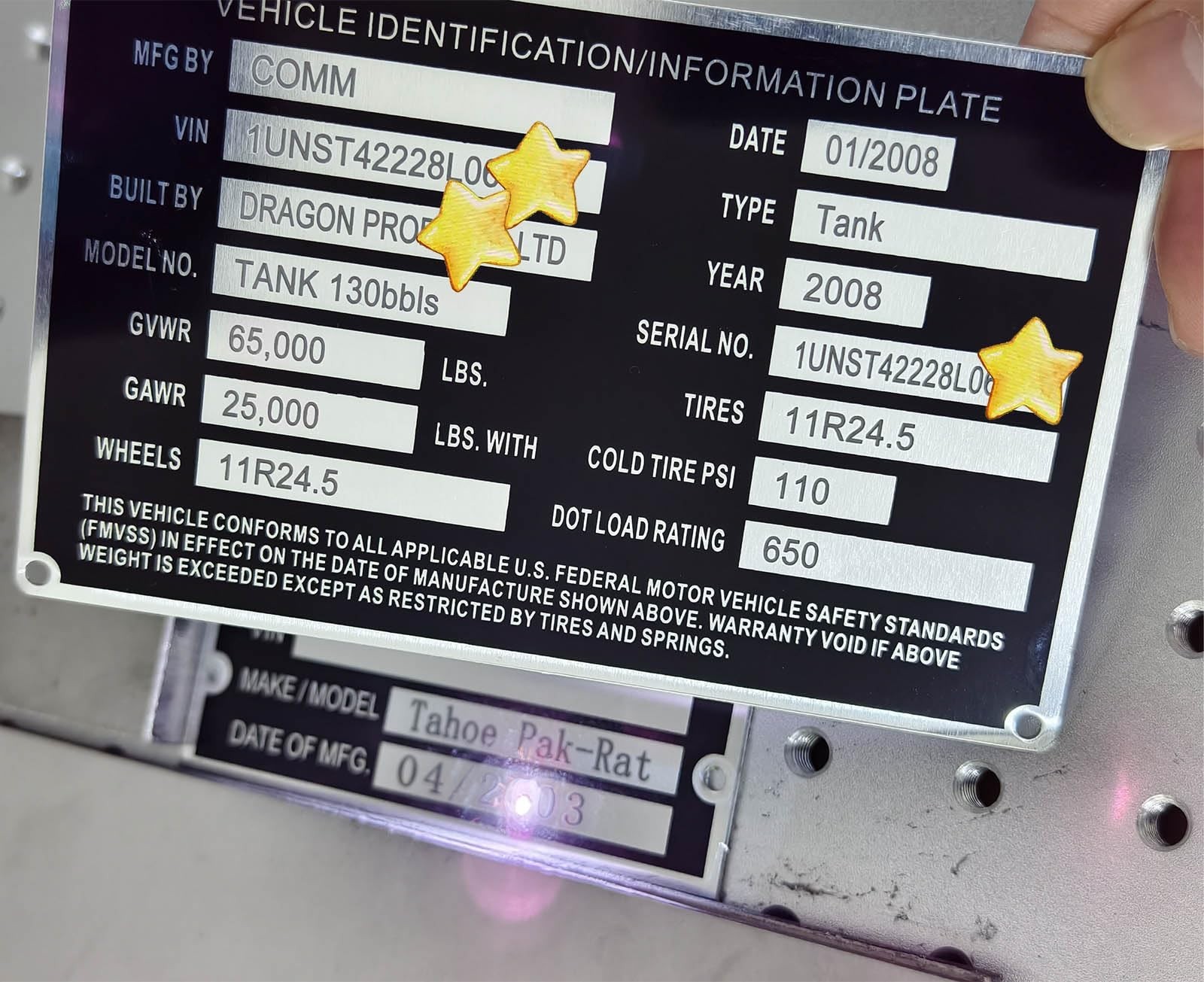 Blank Aluminum ID Plates – Metal Serial Number Tags, Equipment Data & Compliance