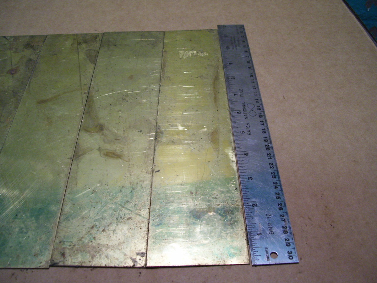 4PC 18 GA .043″ BRASS SHEET 2 1/4-2 1/2″ X 11 1/2″ HOBBY JEWELRY SCIENTIFIC 0158