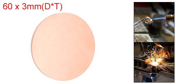 Copper Round Plate 0.12″ Thick 2.4″ Dia C1100 Pure Copper Sheet