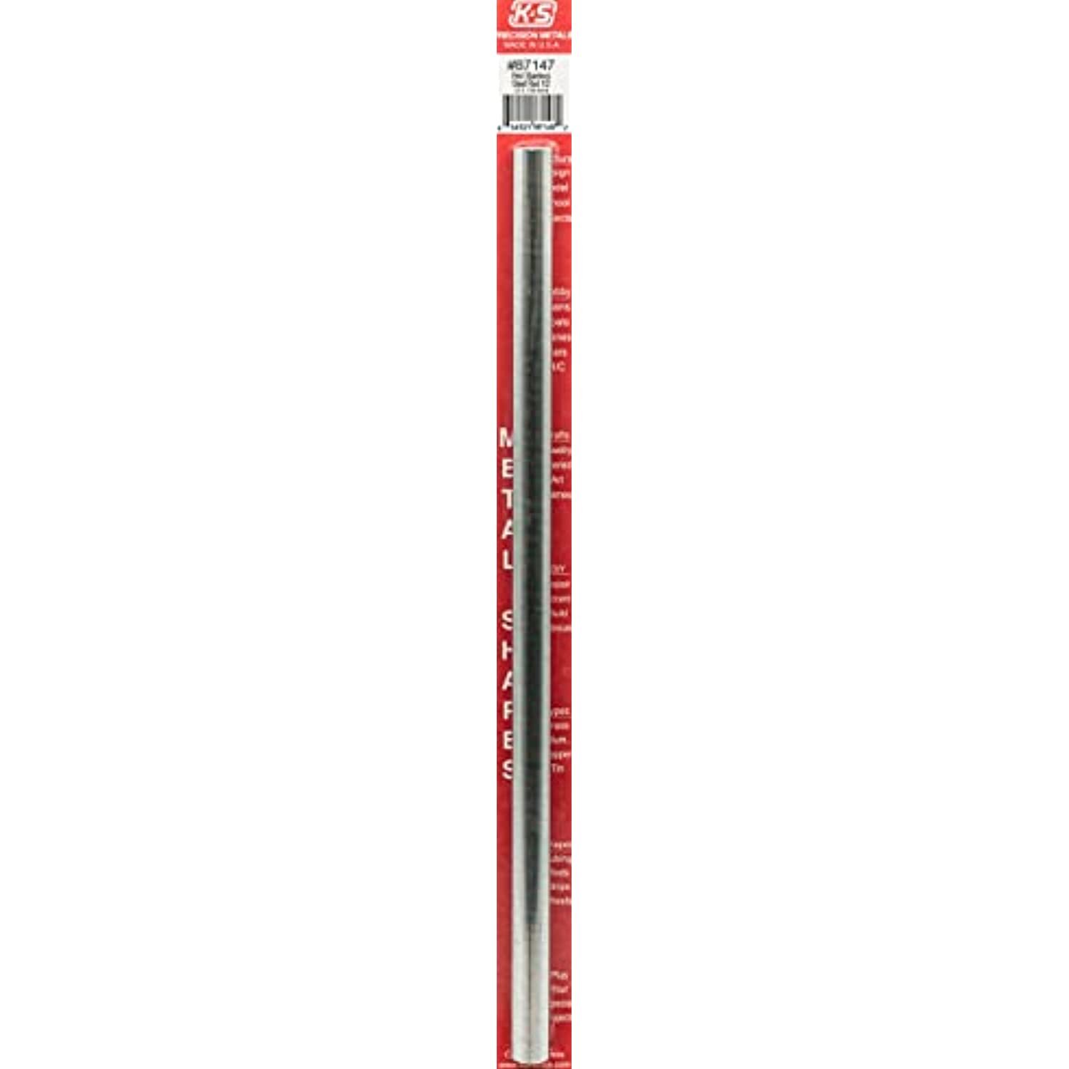 K & S Precision Metals 87147 Round Stainless Steel Rod, 1/2 in Dia x 12 in L,