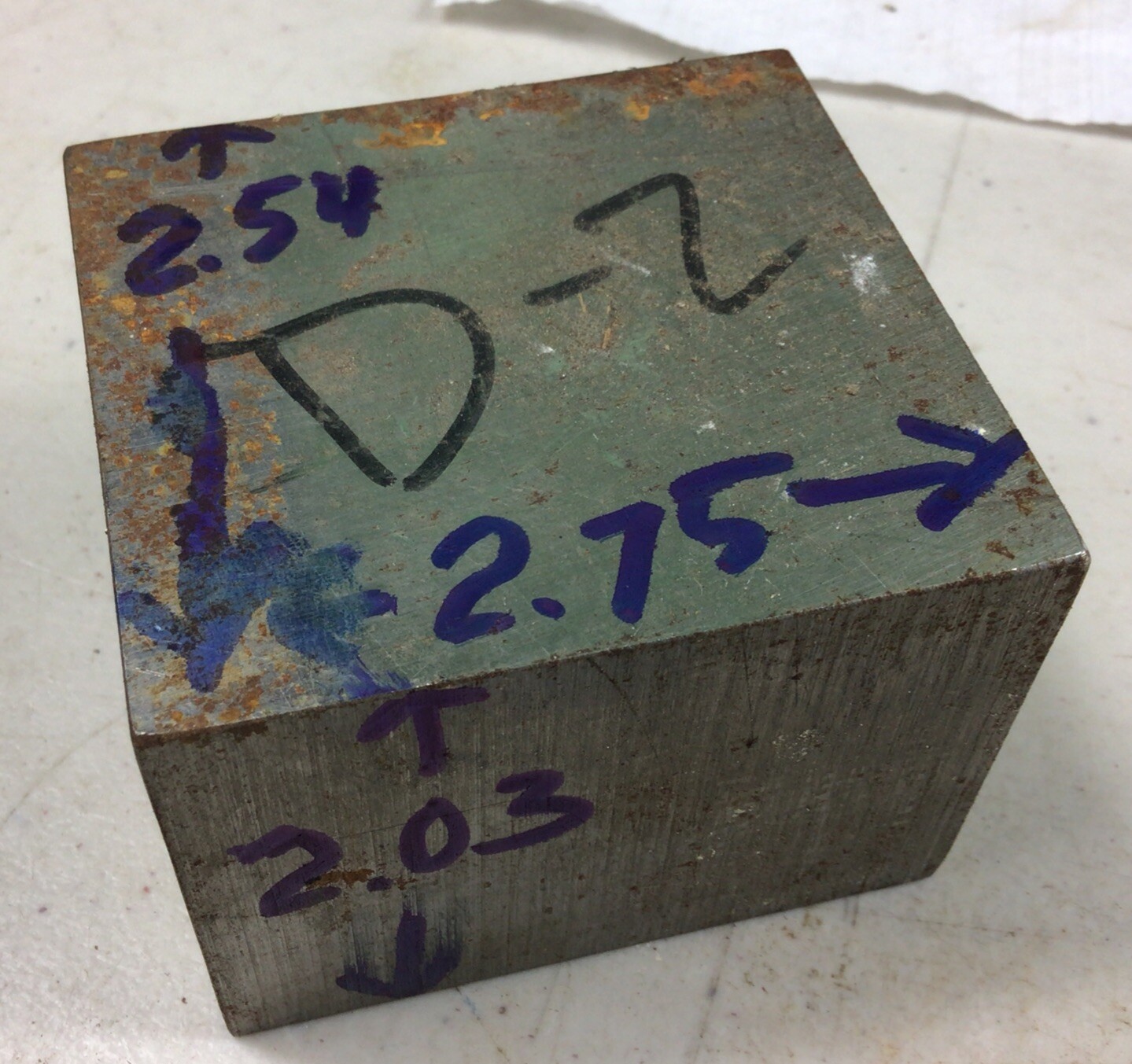 D2 Tool Steel Flat Stock, 2.03” X 2.54 X 2.75