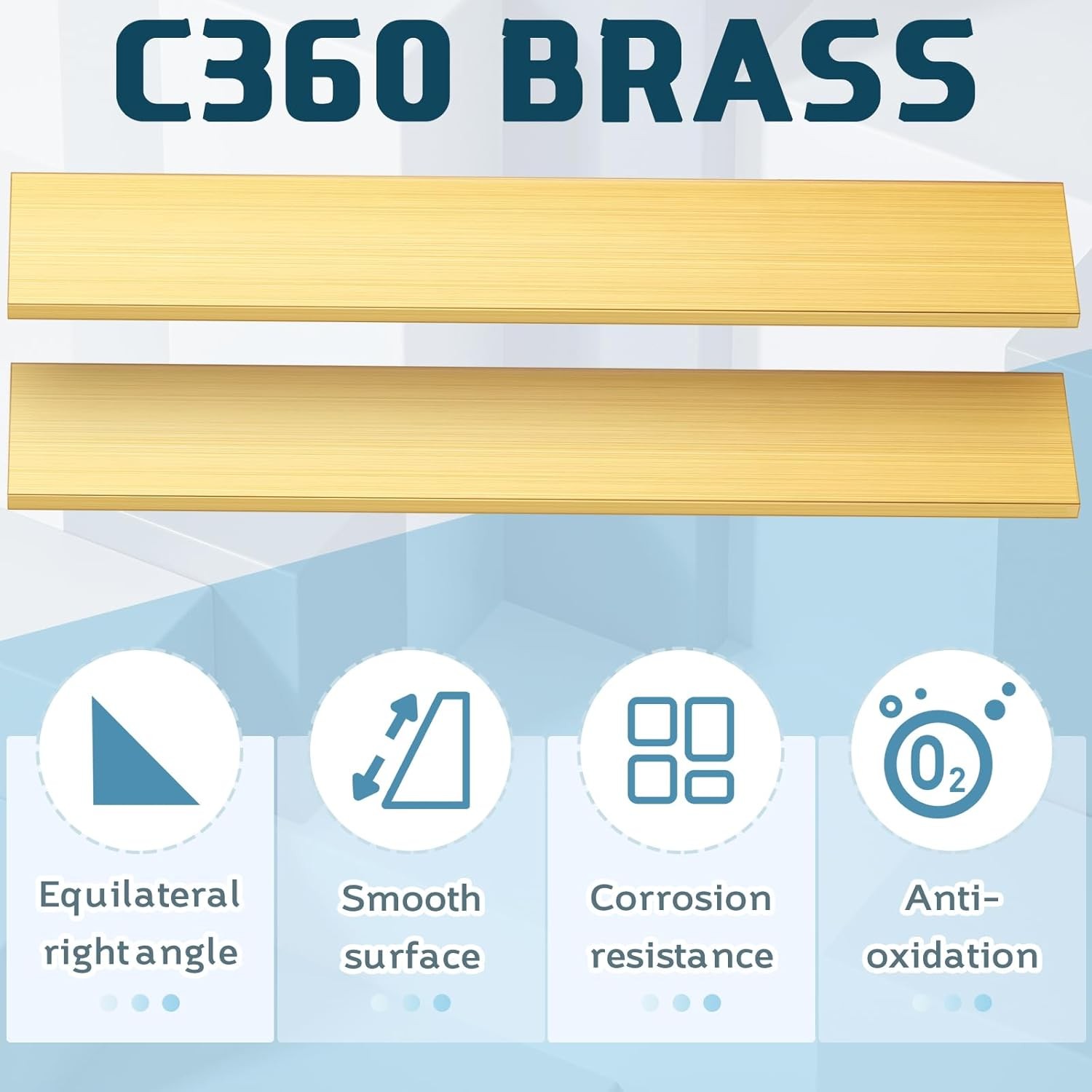 Hicarer 2 Pieces 1/4″ x 2″ C360 Brass Flat Bar Blank, 12″ Long Rectangular Sheet