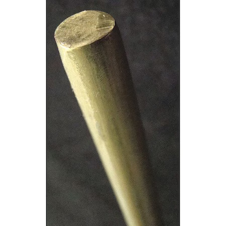 Zoro Select 1165 Rod Stock, Brass, 1/4 In. X 3 Ft., Pk4, 1165