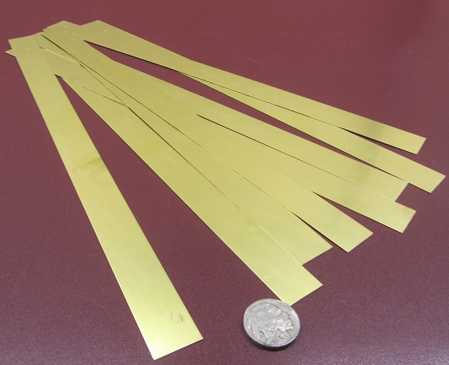 260 Brass Flat Bar .016″ (+/- 0.002″) Thick x 3/4″ Wide x 1 Foot Length, 8 Units