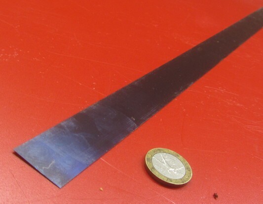 1095 Hard Blue Tempered Spring Steel Shim .008″ Thick x 1.00″ Wide x 1200″ Long