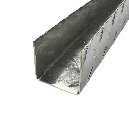 72″ Long Diamond Plate OUTSIDE C Trim U Channel Guard .045″ Aluminum 1 x 1 x 1