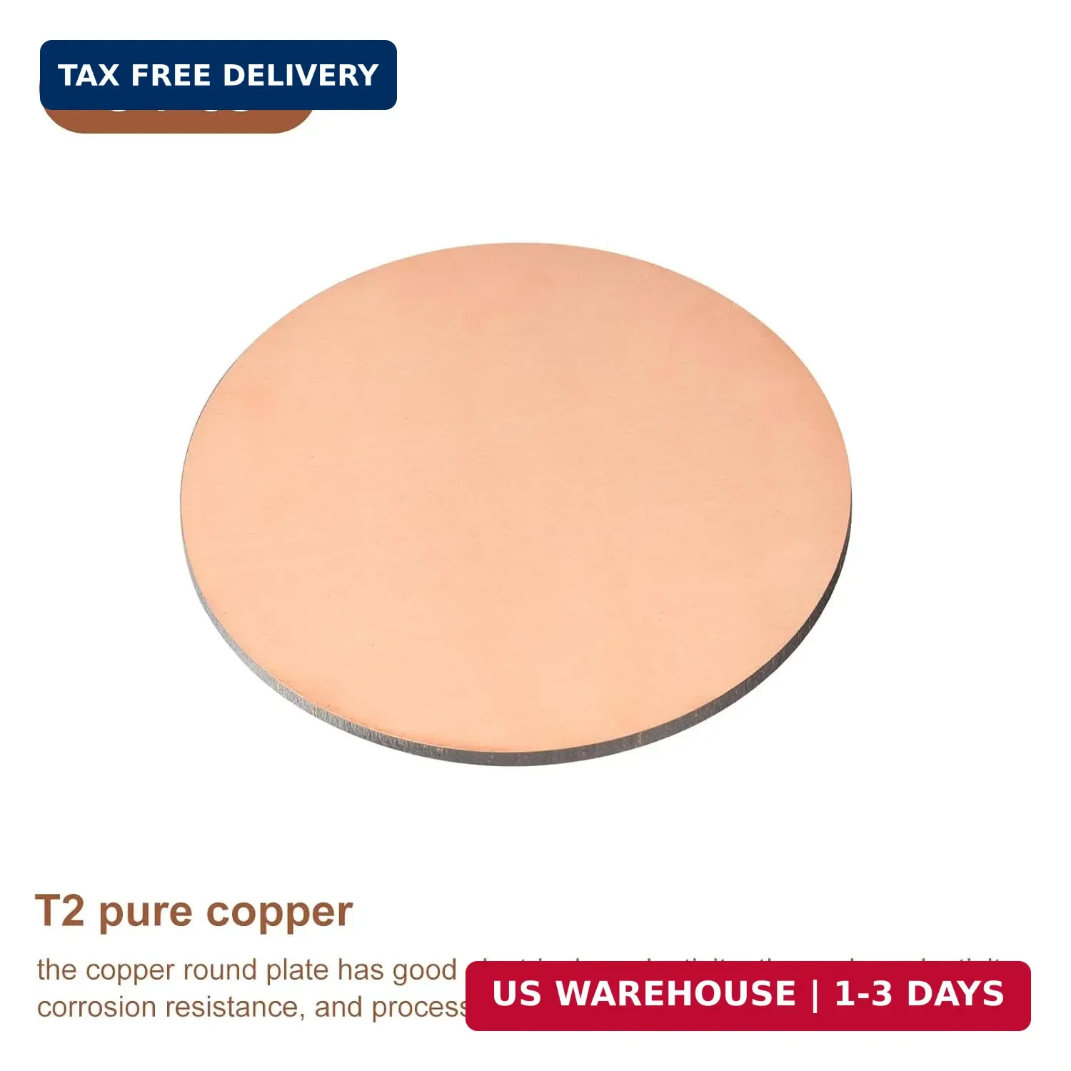 uxcell Pure Copper Sheet, 8pcs 1″ x 0.04″ 18 Gauge T2 Copper Metal Round Plate f
