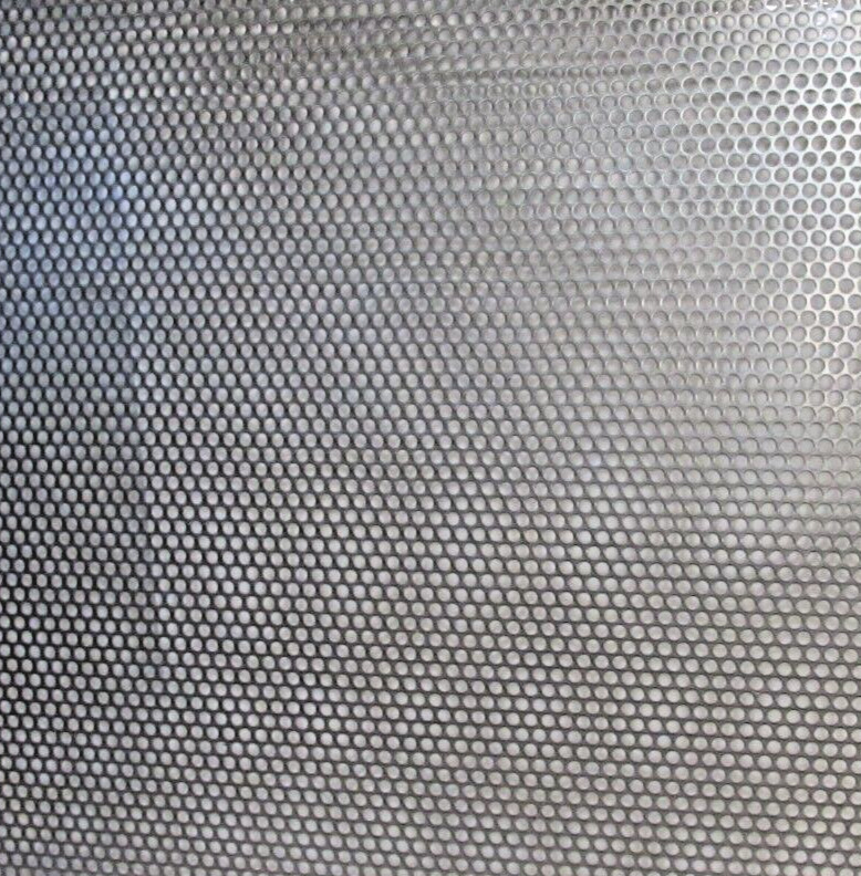 1/4″HOLES ON 5/16″CENTER–20 GA. STAINLESS PERFORATED SHEET–6″ X 8-1/4″