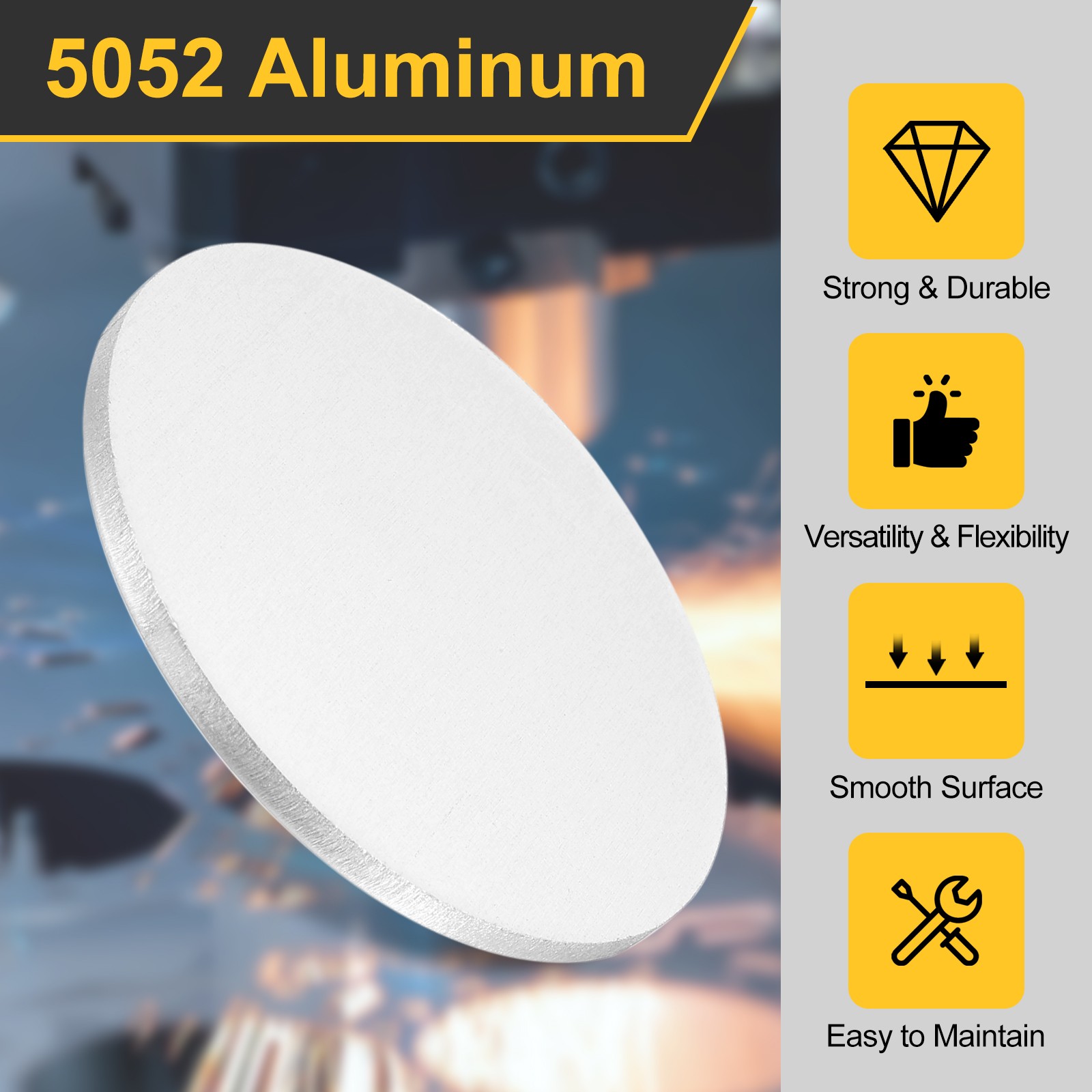 6Pcs Aluminum Disc 2″(60mm) Dia 0.08″(2mm) Thick Round 5052 Aluminum Sheets