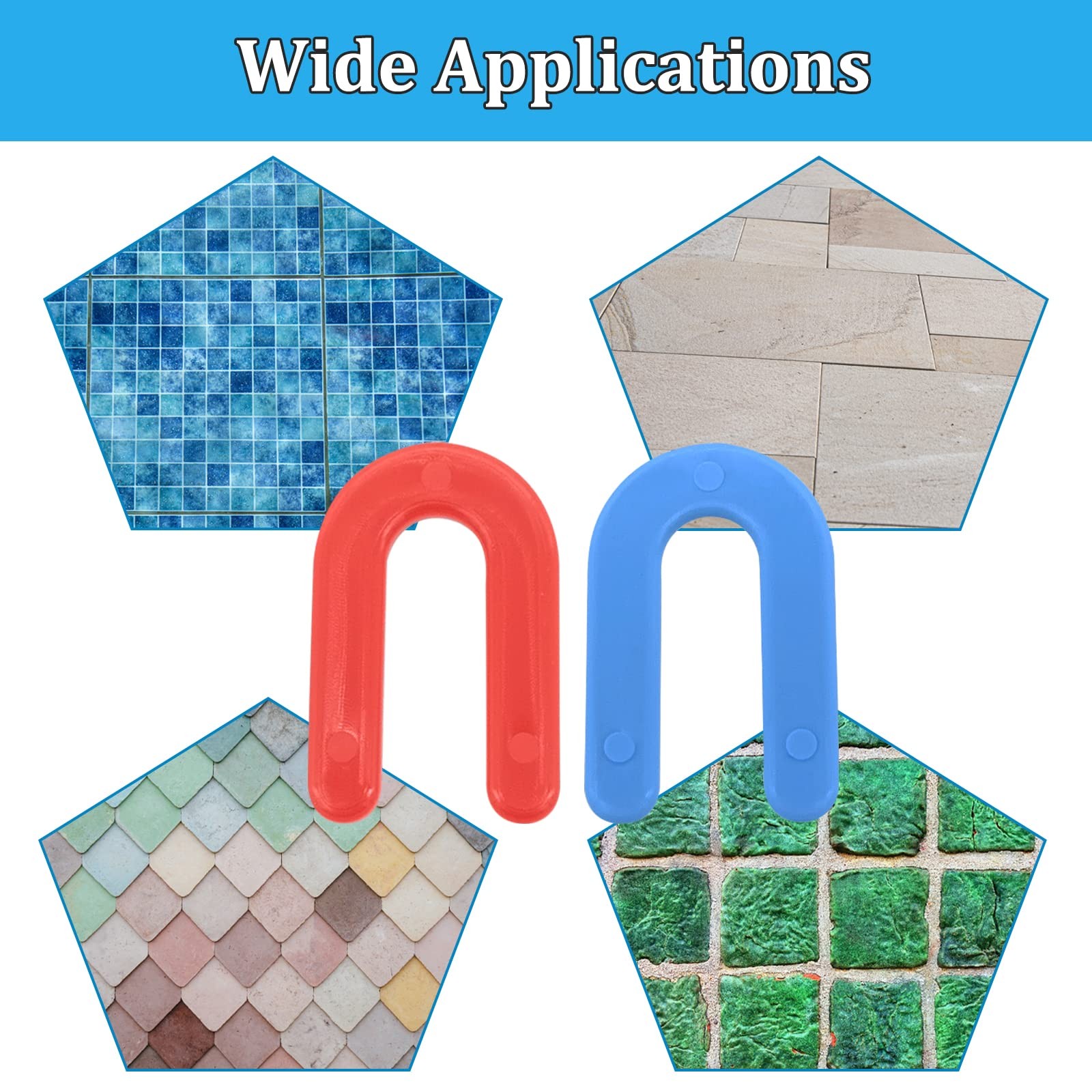 200 Pack Horseshoe Shims Tile Spacers 1/8 Inch, 1/16 Inch U Shaped Plastic Sh…