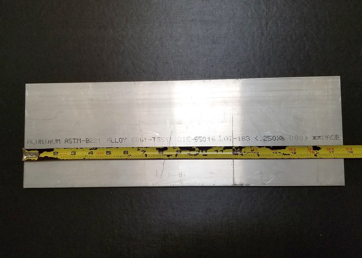 1/4″ x 6″x17.5″ Aluminum Flat Bar/Plate Alloy 6061-T6511