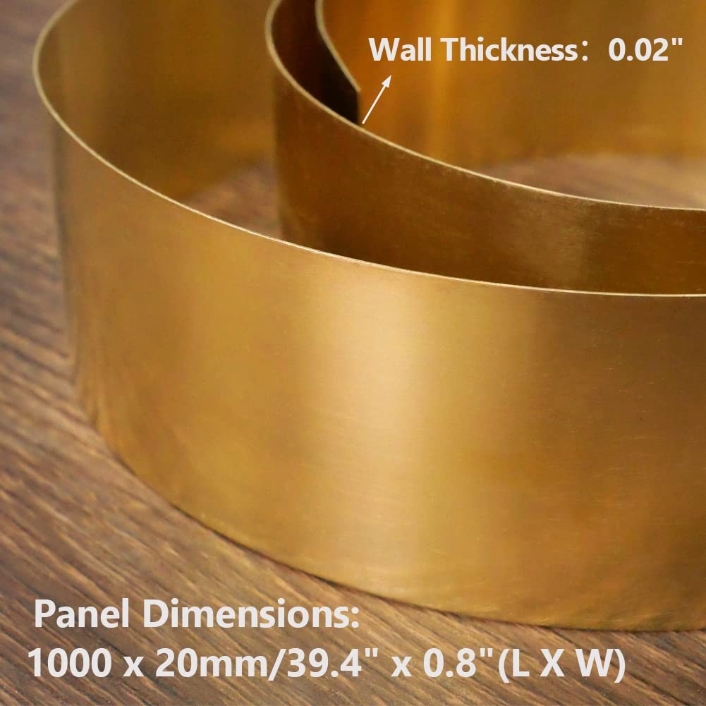 24 Gauge 0.5mm Brass Sheet Roll 1.2×40 Inch Precision Metal Strip Craft DIY