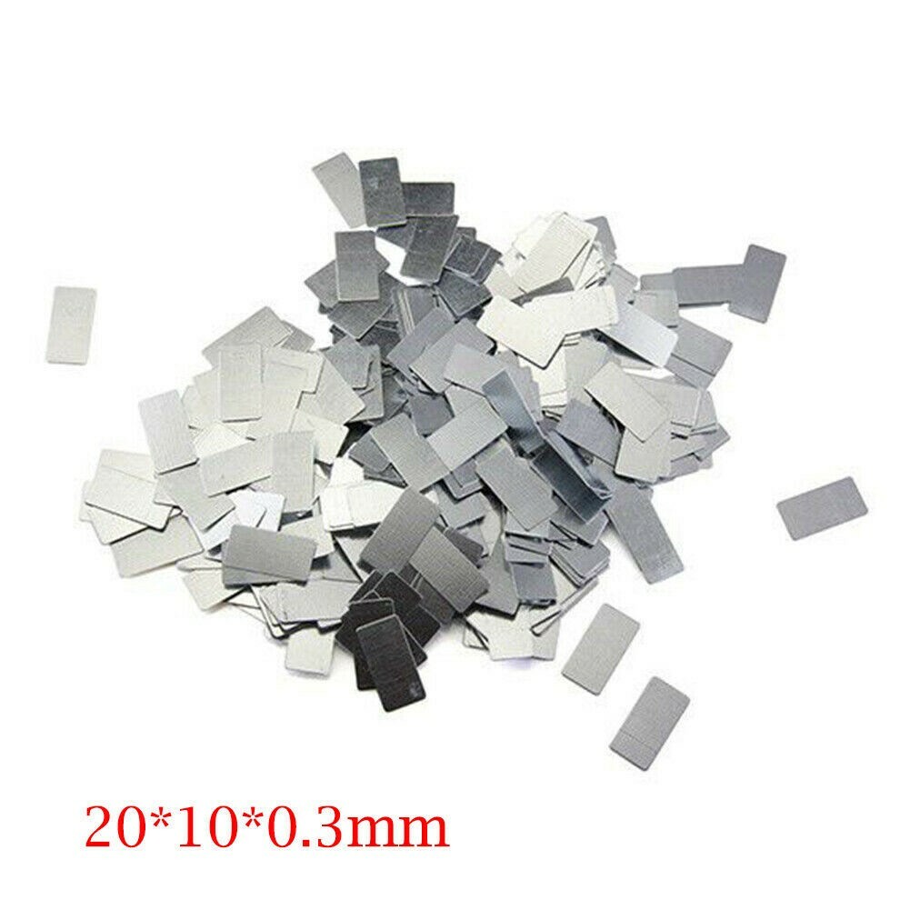 100PCS Galvanized Iron Sheet Plate Zinc Plated Metal DIY Craft 20 10 0.3mm