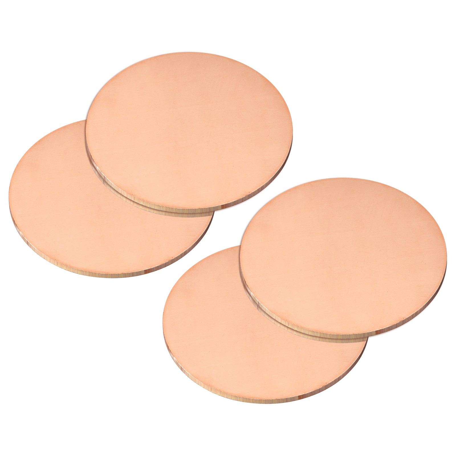 Pure Copper Sheet, 4pcs 2 3/8″ x 0.08″ 12 Gauge T2 Copper Metal Round Plate