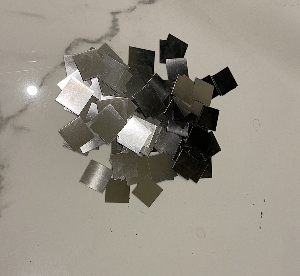 Spring steel V2A 1.4310 sheet 0.2x20x20mm 20 pieces