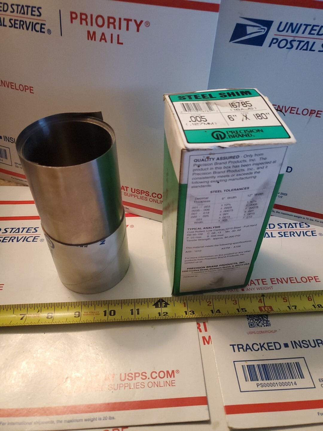 PRECISION BRAND .005” Thick – Steel Shim Stock 6” X 180” 1XRoll READ DESC.S3