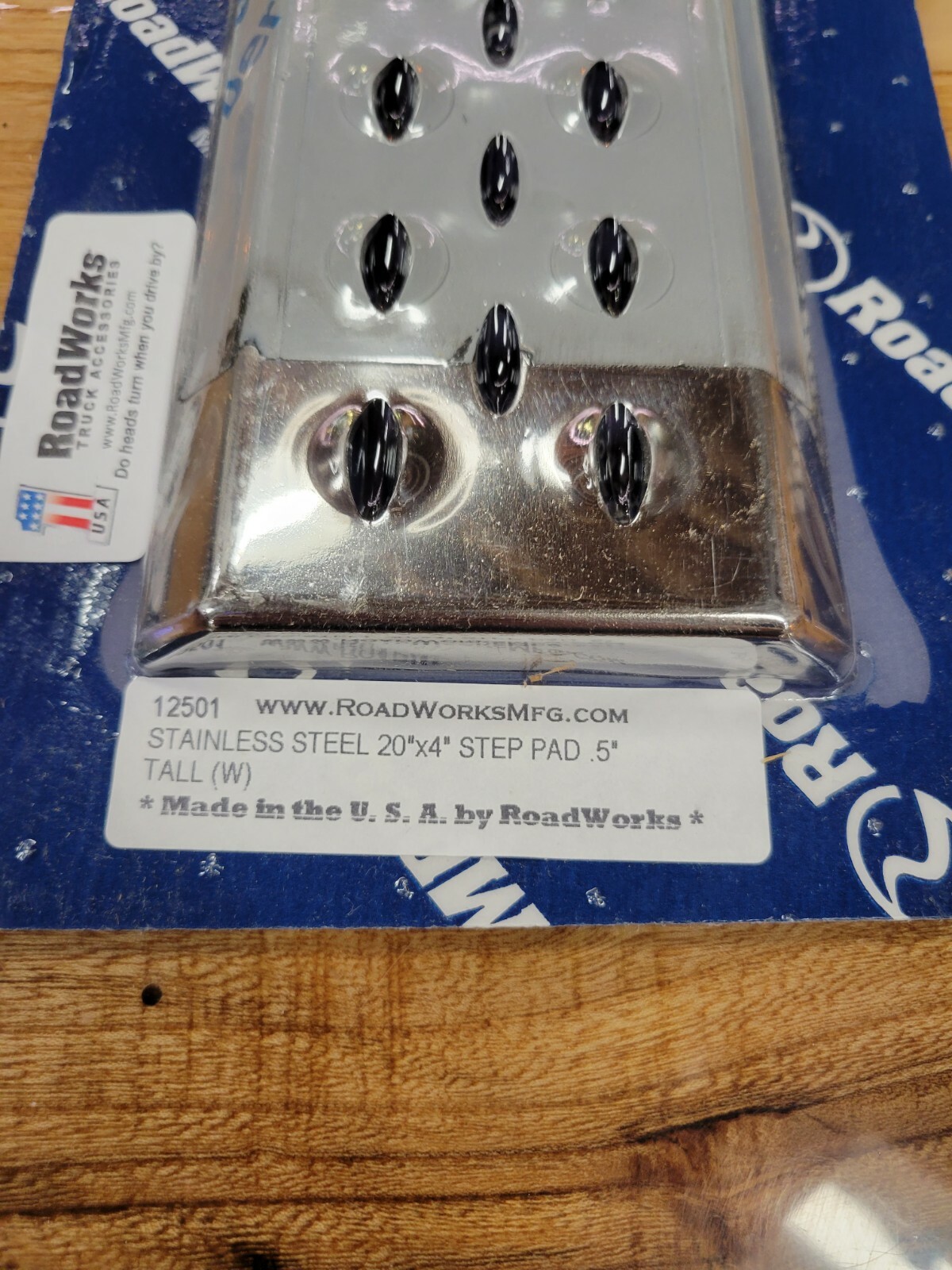 stainless steel roadworks step plate tread 20″ x 4″ universal no slip 12501 new