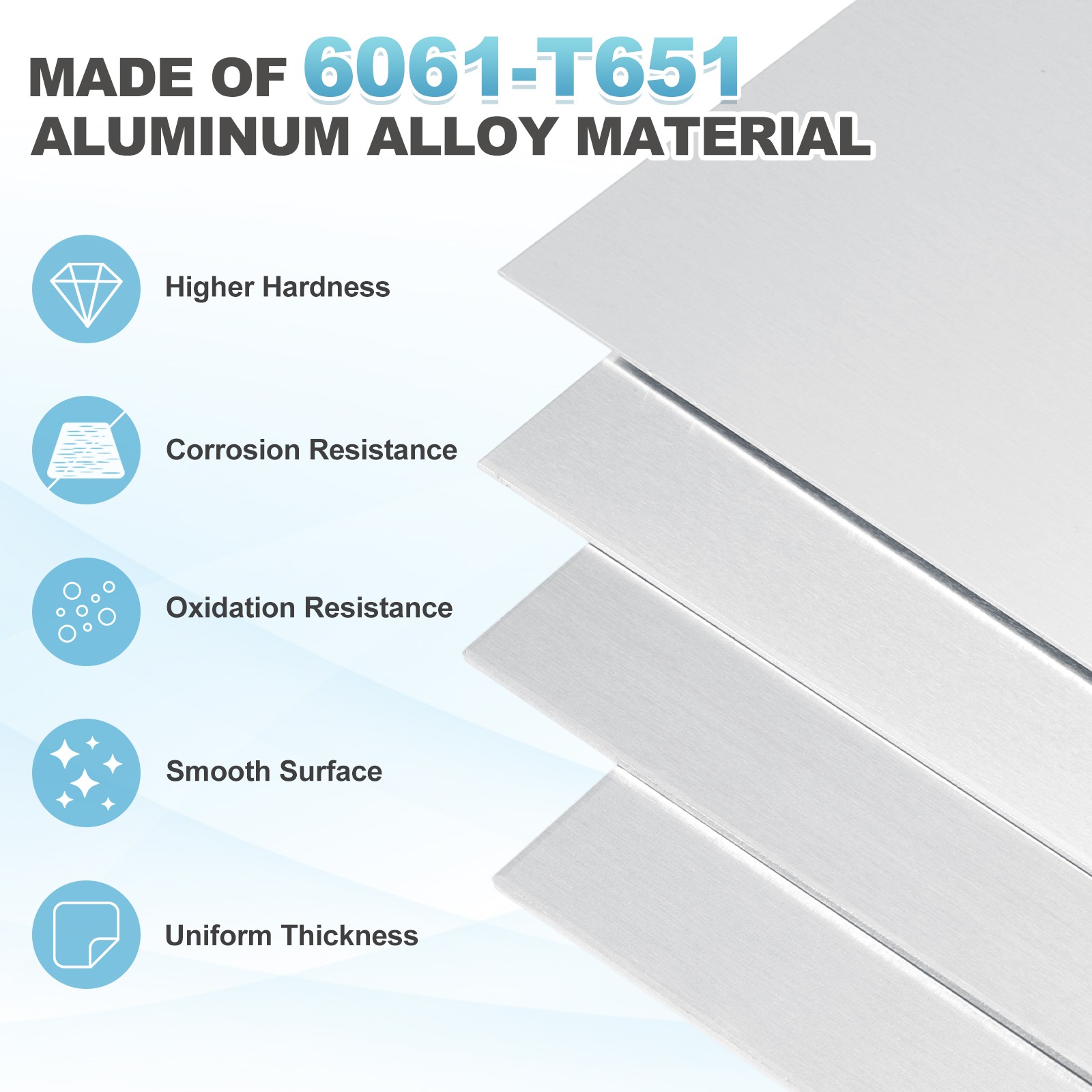 11.8″ x 3.9″ x 0.06″ 6061 T651 Aluminum Sheet Metal(Silver, 2Pcs)