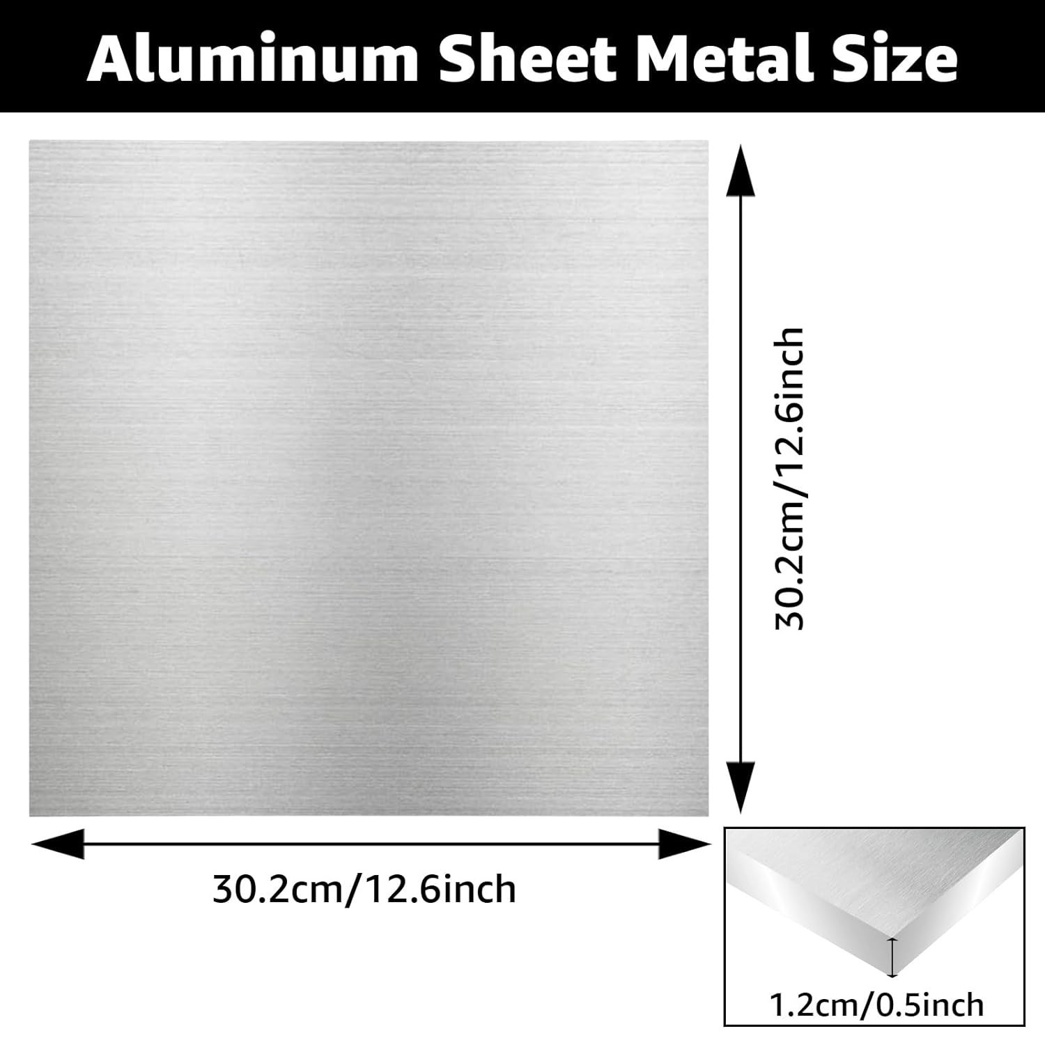 6061 Aluminum Sheet Plate Metal 11.8×11.8×1/2 Inch Flat Plate 300x300x12mm Th…