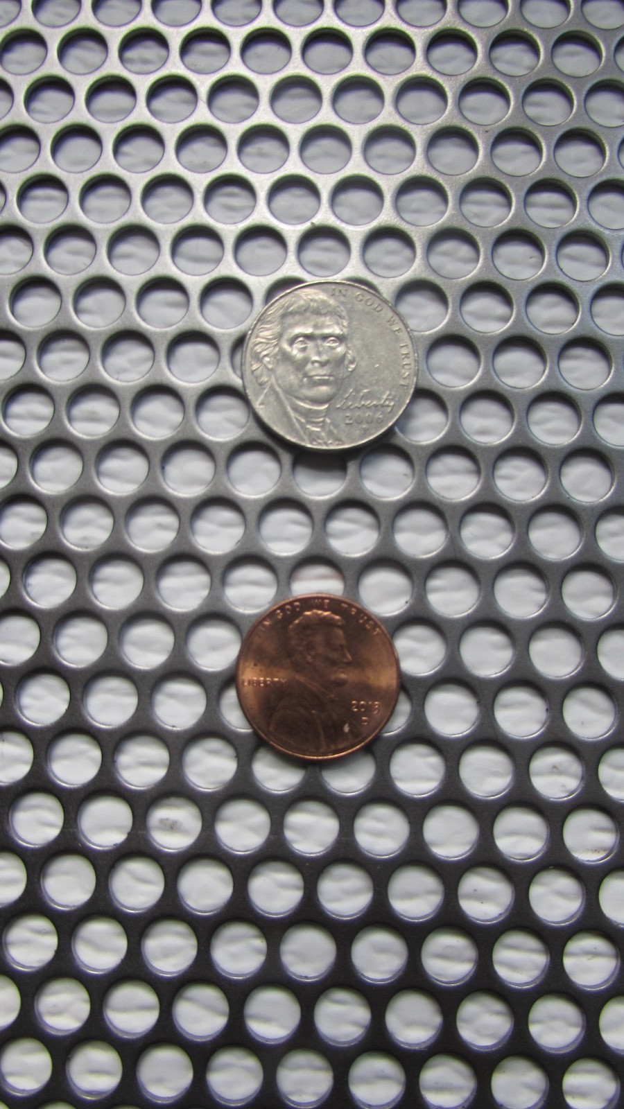 1/4″ HOLES–16 GA.-(0598)-304 STAINLESS STEEL PERFORATED SHEET- 12″ X 24″