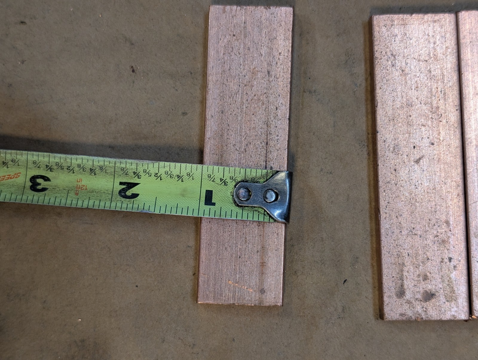 C110 Copper Bus Bar Flat Bar 1/4″ x 1″ x Over 3″ Long Drop Stock – Square Edge