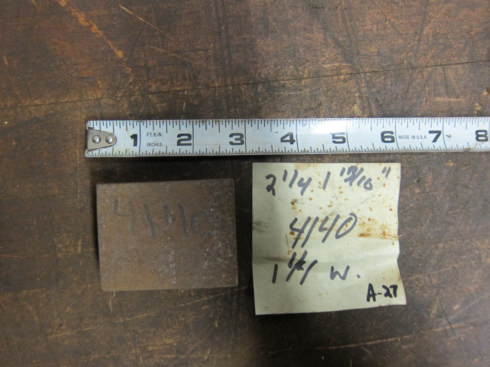 4140 Tool Steel Flat Bar/Block – 2.25″ Thick x 1.812″ Wide x 1.25″+ Length
