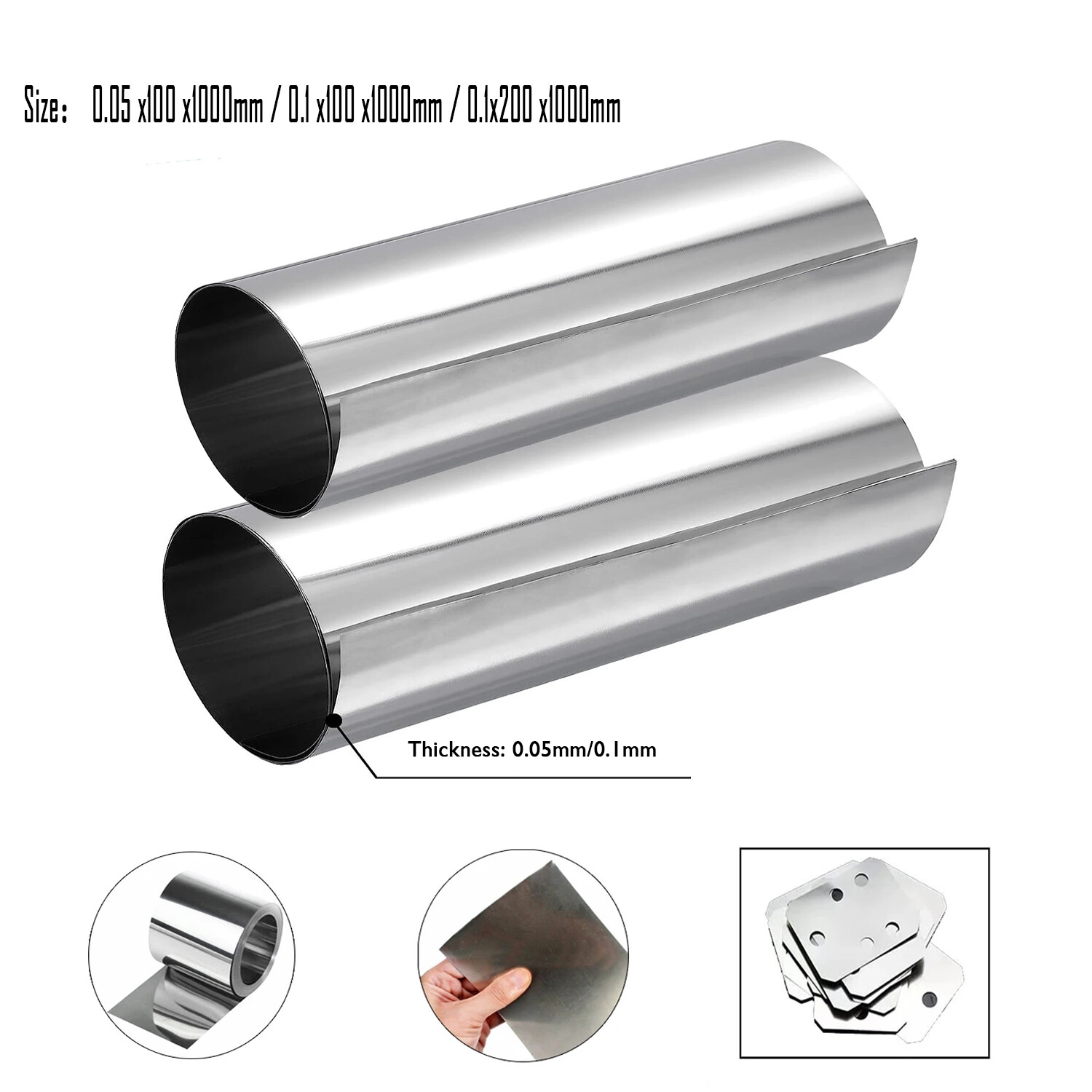 Pure Iron Foil Iron Sheet Slats DIY Material 0.05/0.1/x100x1000mm