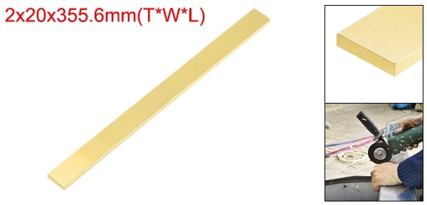 H62 Brass Flat Bar Stock, 0.08″x0.79″x14″ Square Metal Solid Brass Bars