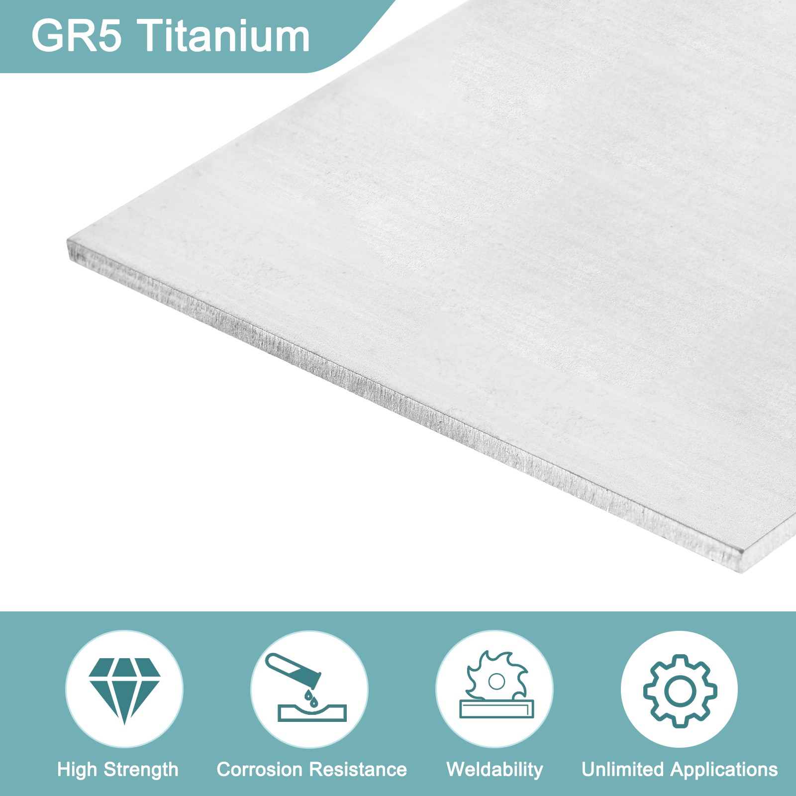1Pcs GR5 Titanium Plate Sheet, 100x100x3mm Titanium Alloy Metal Sheet
