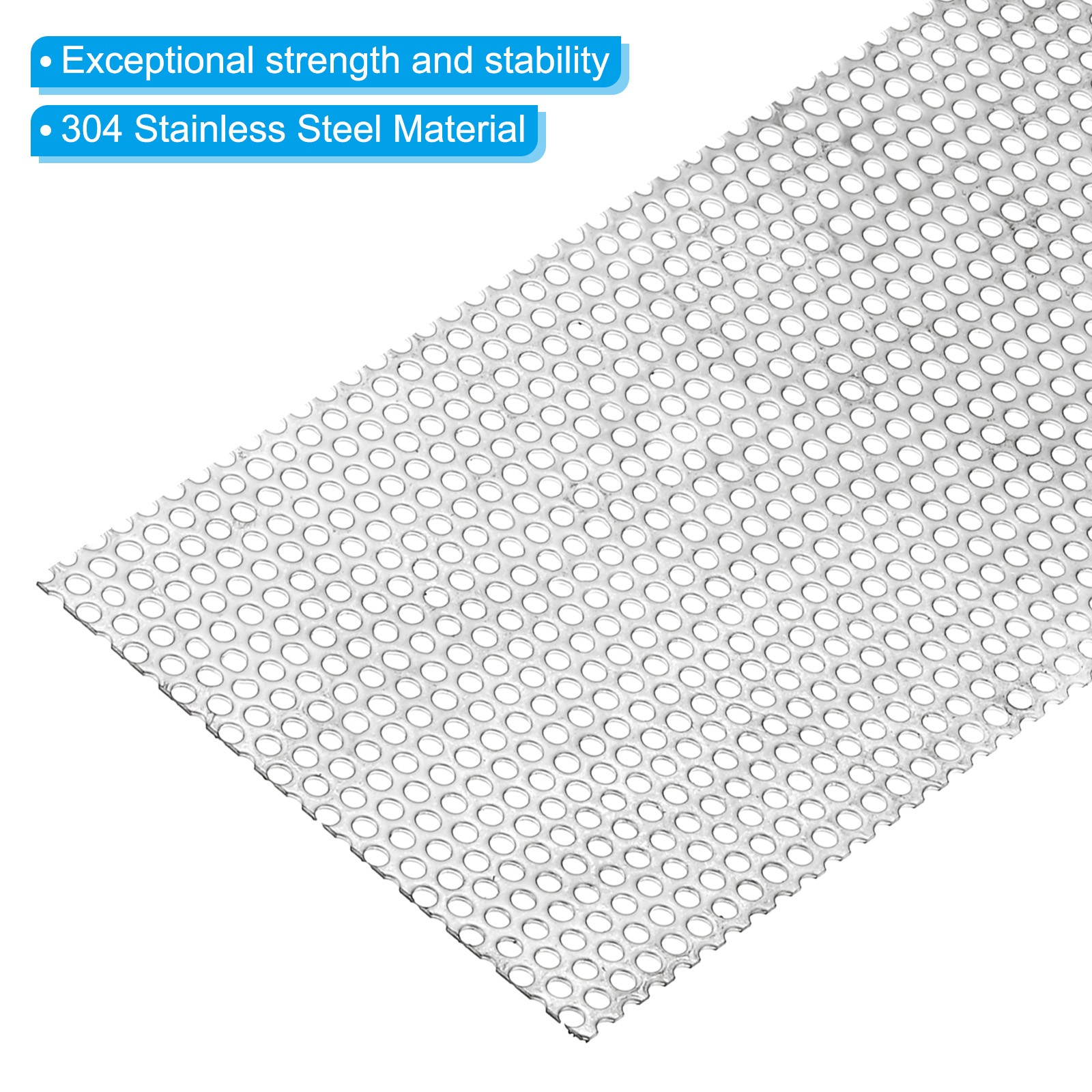 8″ x 4″ 304 Stainless Steel Perforated Sheet 0.12″ Hole 19GA Metal Mesh Plate