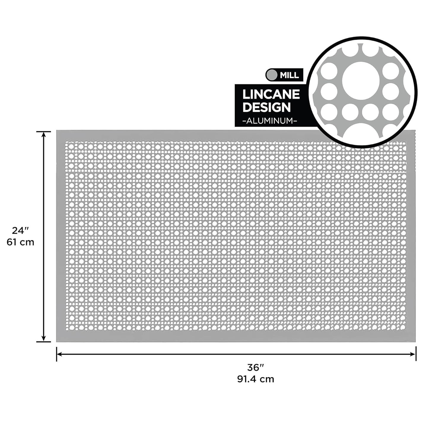 Perferated Aluminum Sheet 24 in. x 36 in. x .020 in. Mill Aluminum Sheet Lincane