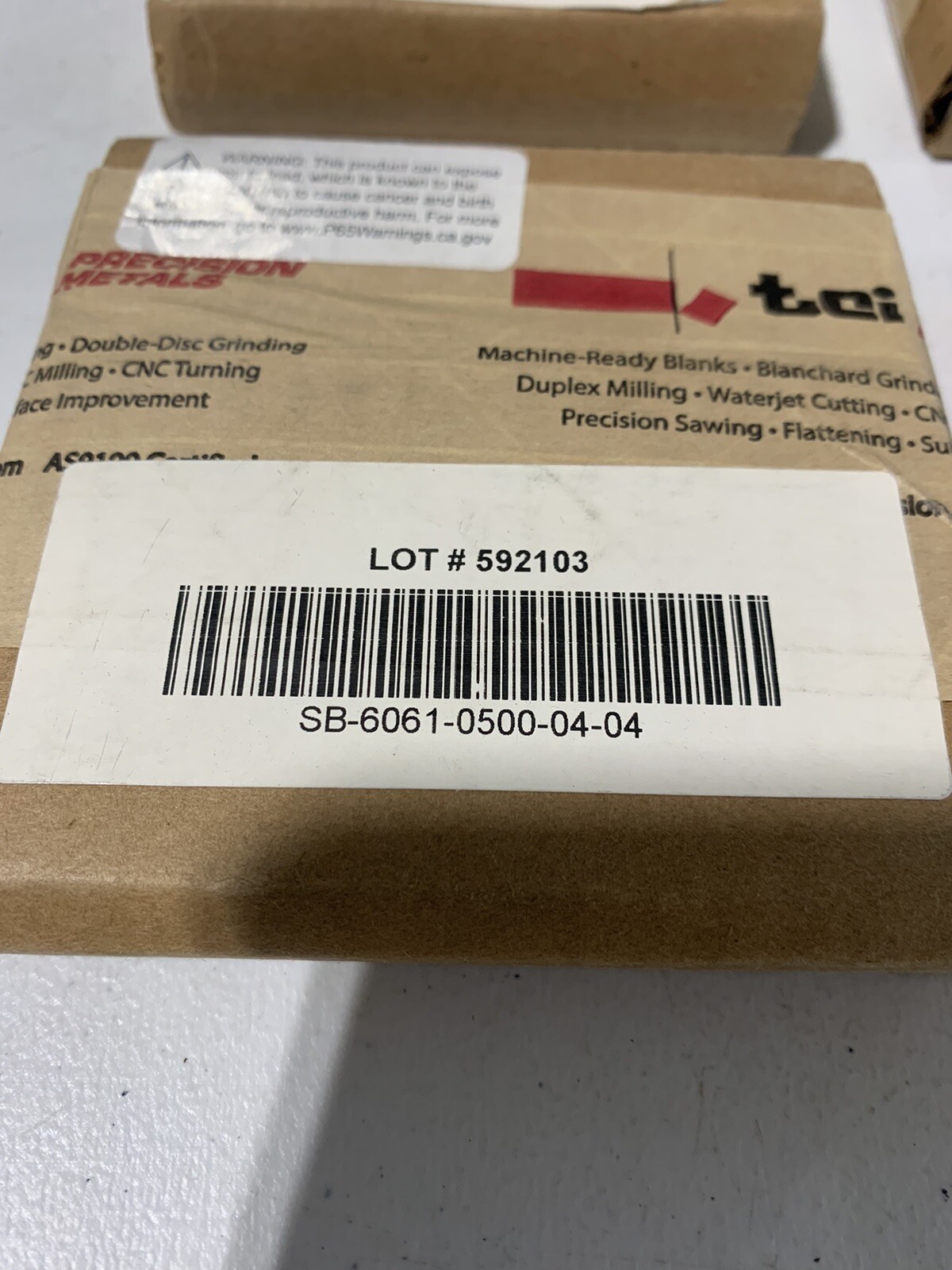 *Lot of 4* tci SB-6061-0500-04-04 .500″ X 4.000″ X 4.000″ 6061-T651 Aluminum NEW