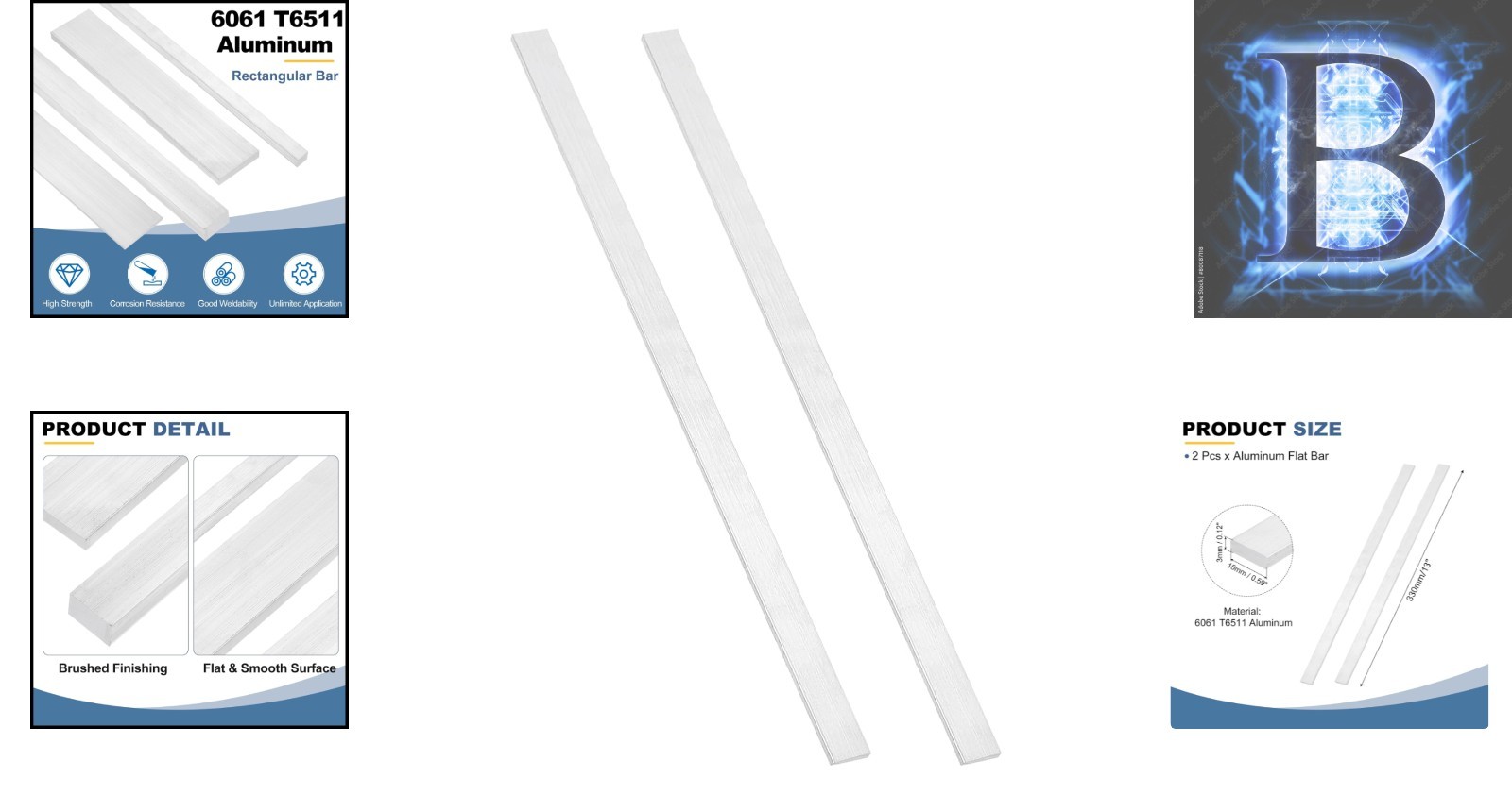 Corrosion-Resistant Aluminum Flat Bar, 1/8″ Thick – Perfect for Projects