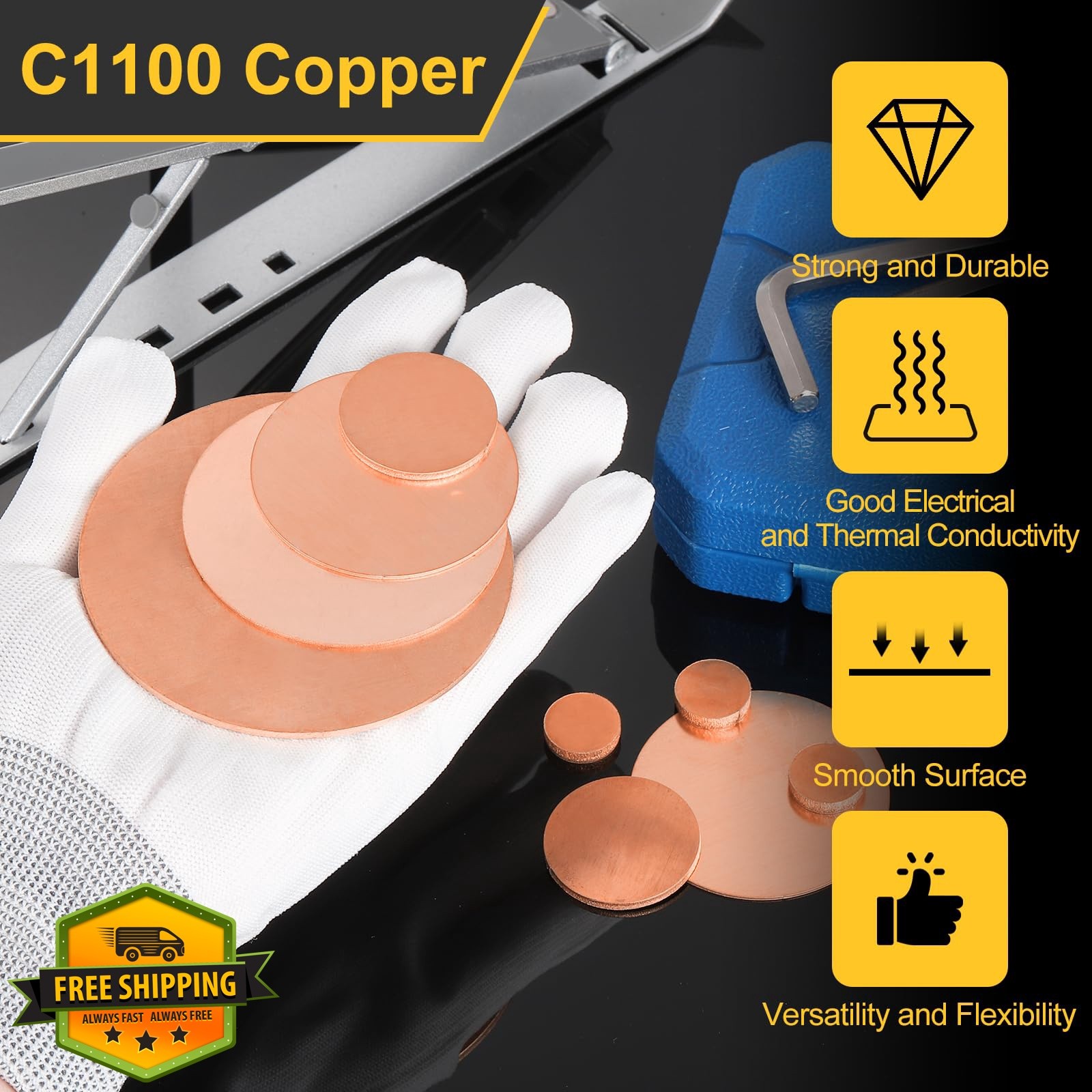 uxcell 12pc 0.8mm x 15mm Copper Round Plate