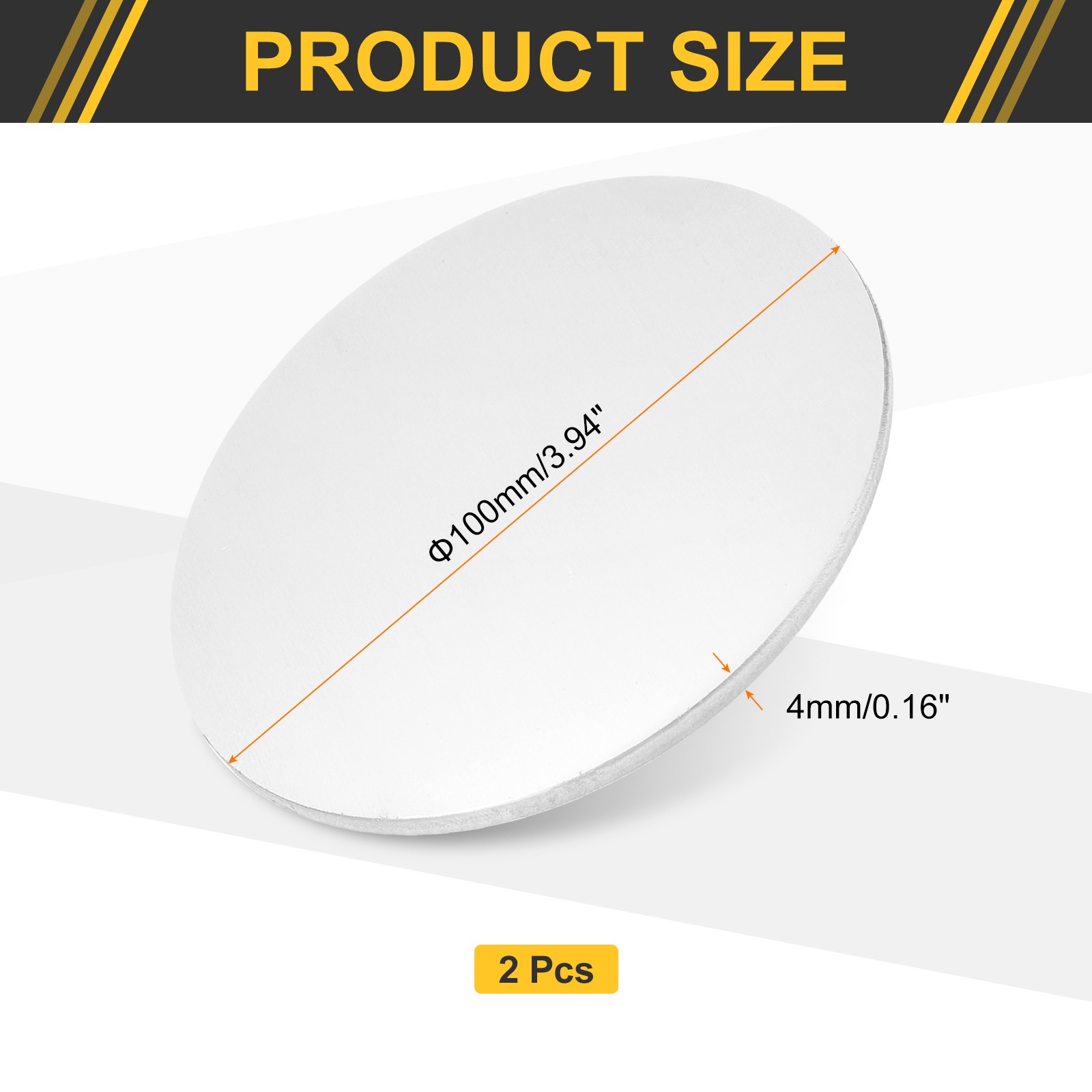 2Pcs 4″ Diameter 0.16″ Thickness Aluminum Disc Round 1060 Aluminum Sheets