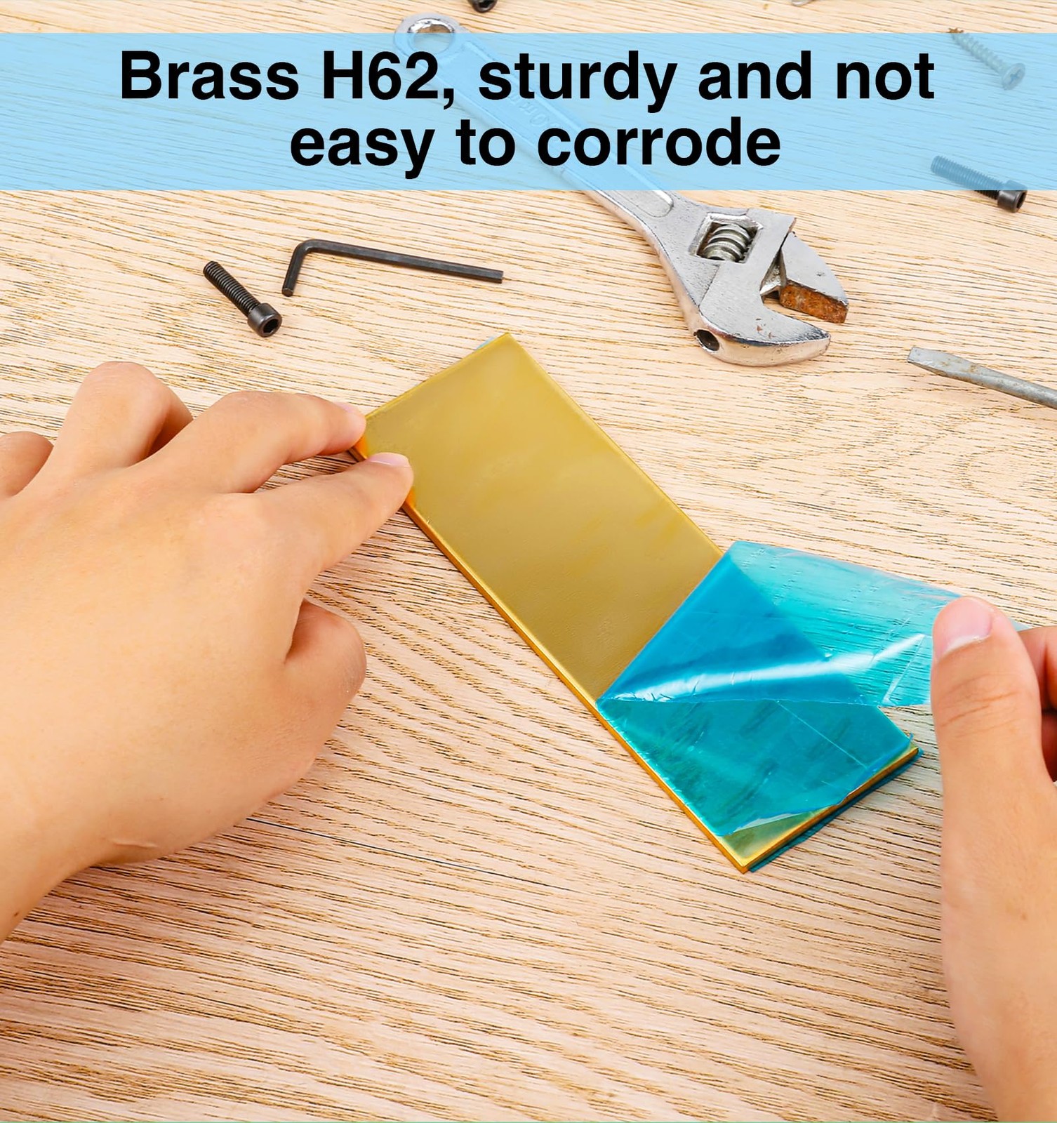 H62 Brass Flat Bar Stock 6x2x0.12 inch Solid Brass Plate for Metal Crafts