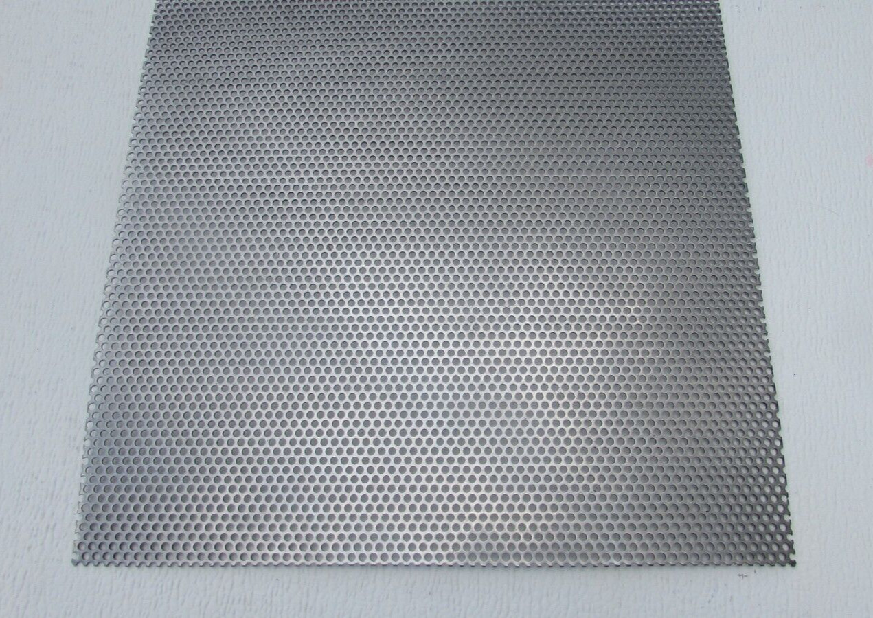 1/8″ HOLES—18 GAUGE CARBON STEEL PERFORATED SHEET–12″ X 12″==