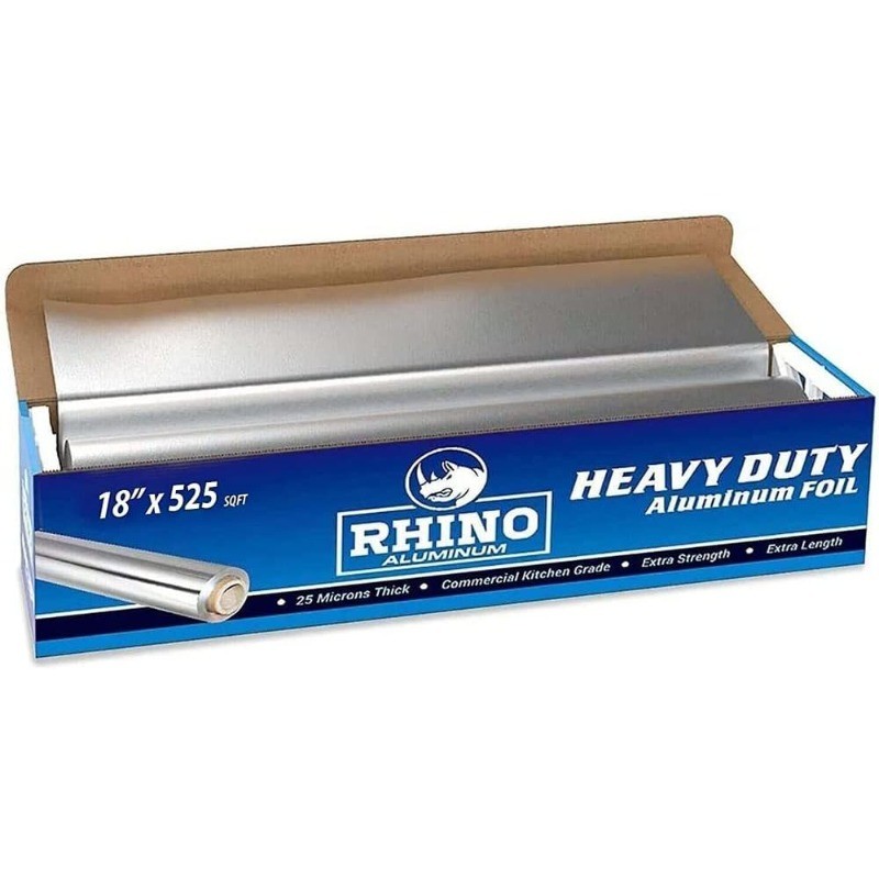 Heavy Duty Aluminum Foil – 18 x 525 sf Roll, 25 Microns Thick – Commercial Grade