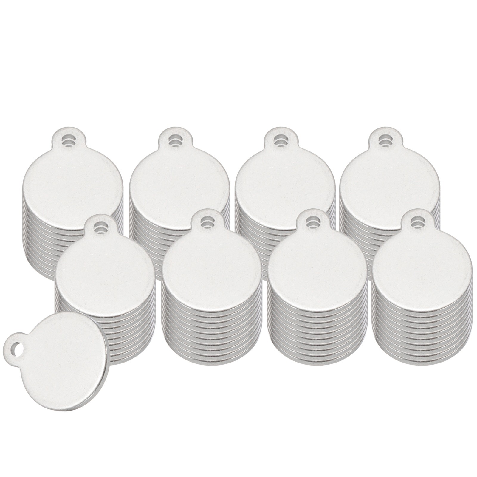 80 Pcs 3/8 Inch Round Metal Stamping Blanks, Silver Tone Blank Tags