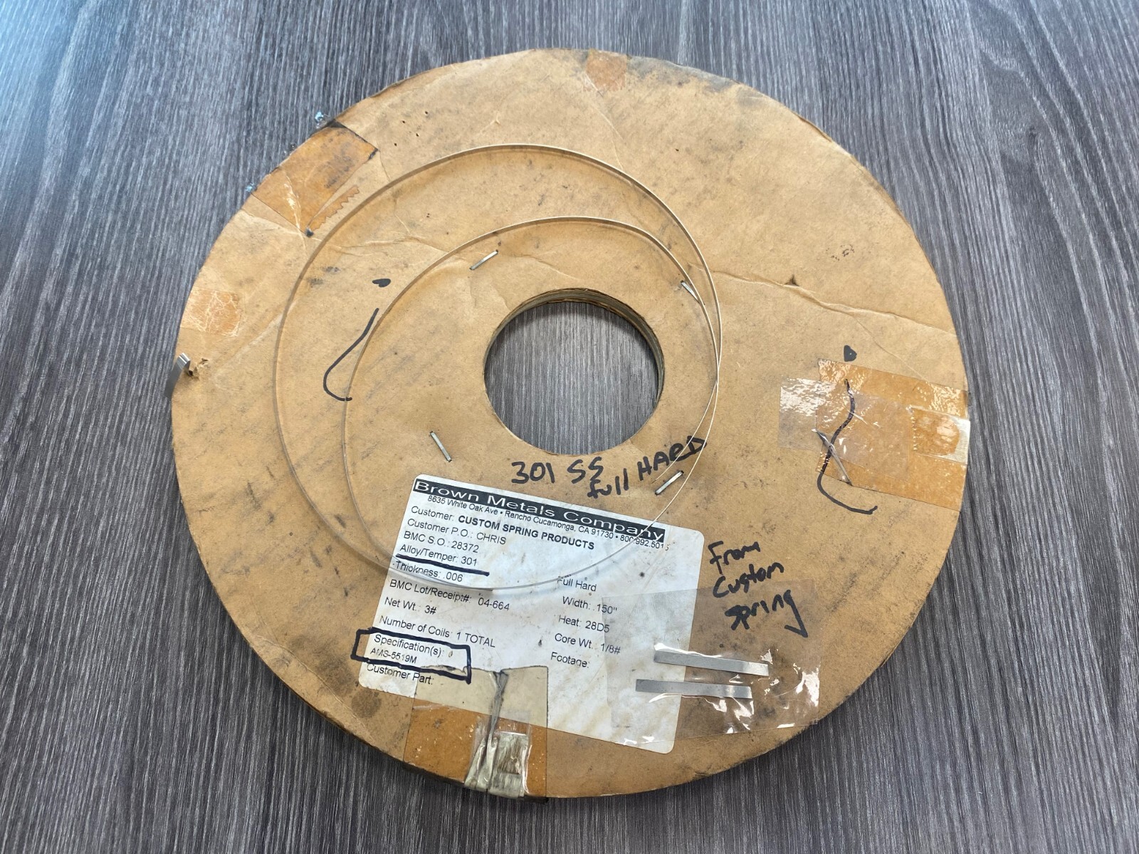 Stainless Steel Flat Wire 301 Alloy .150″ Wide X .006″ Thick X 15 Feet Long