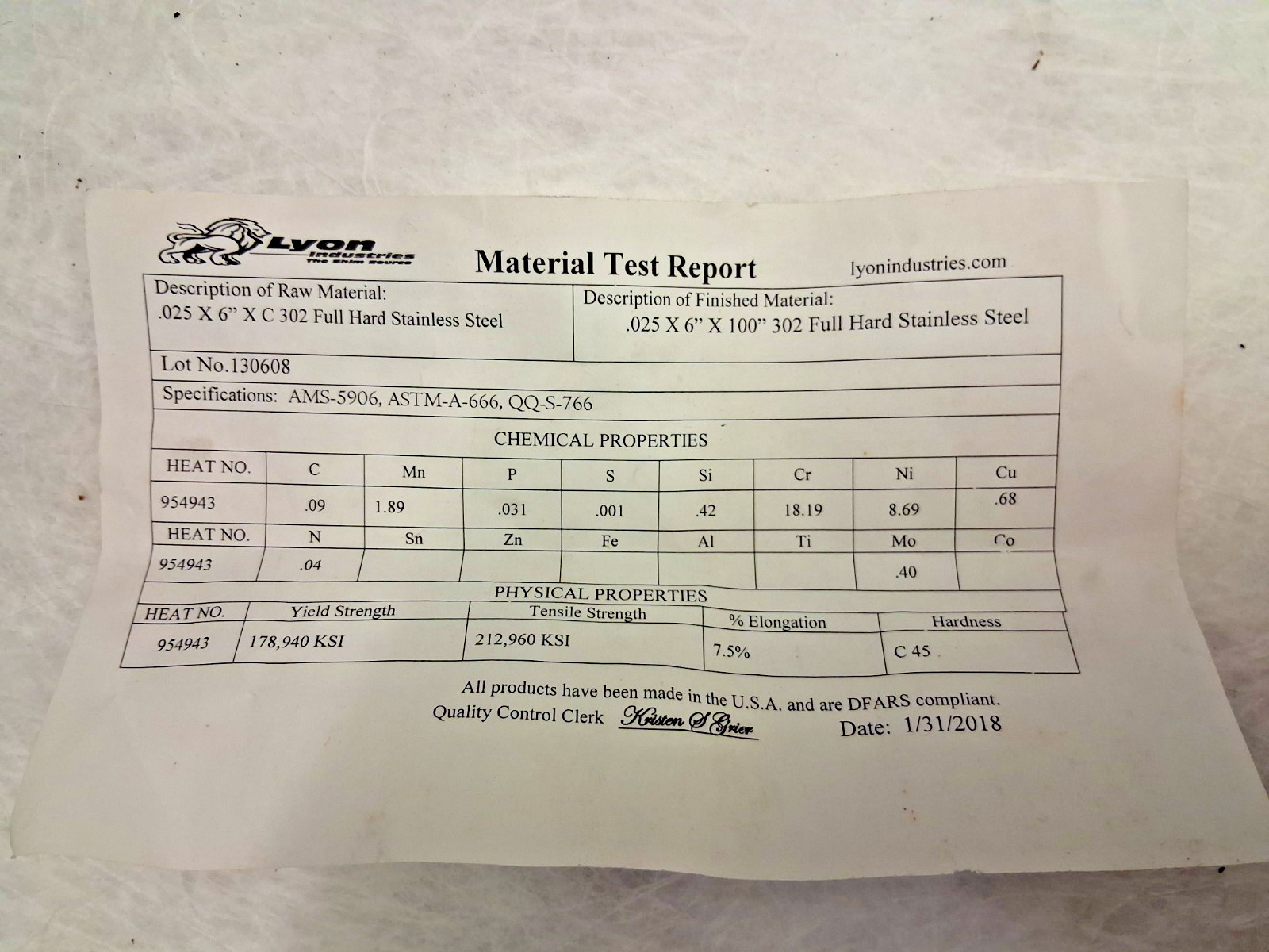 Trinity Brand Stainless Steel Industries Metal Shim Stock Roll 41992942