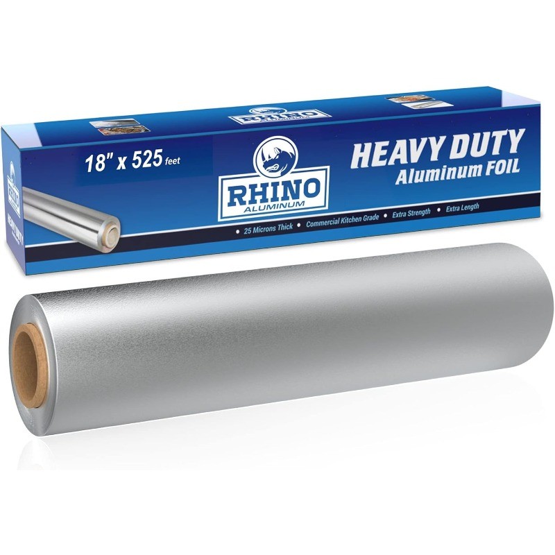 Heavy Duty Aluminum Foil – 18 x 525 sf Roll, 25 Microns Thick – Commercial Grade