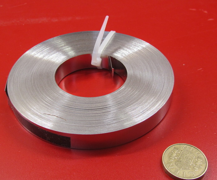 301 Stainless Steel Sheet Shim, .010″ (+/-.0007″) x 1/2″ x 100 Foot Length