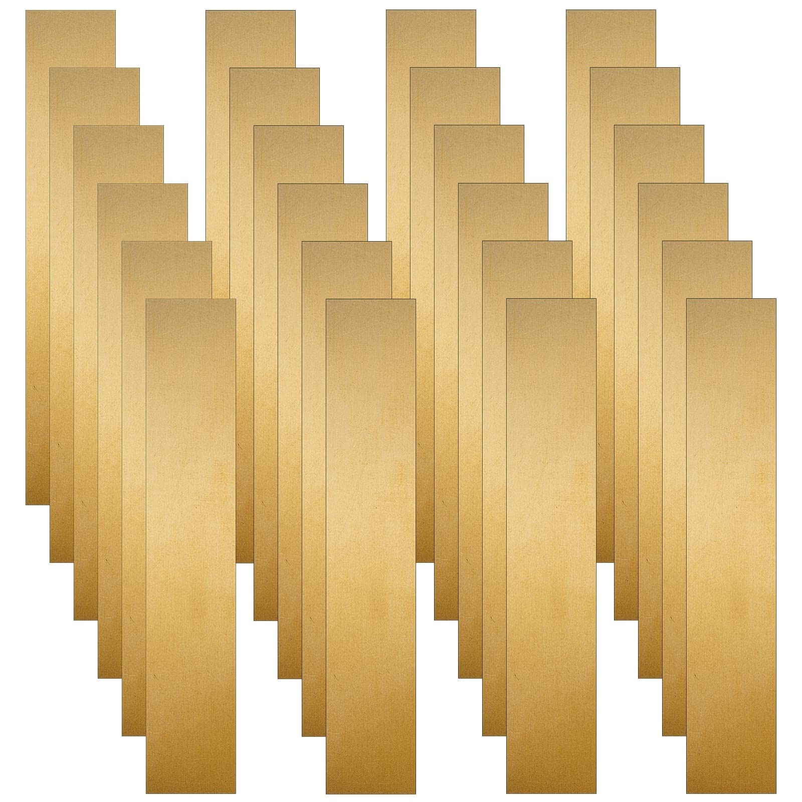 24 Brass Shim Stock Assortment – 6″ Length, 0.002″ to 0.016″ Thickness, 24 Piece