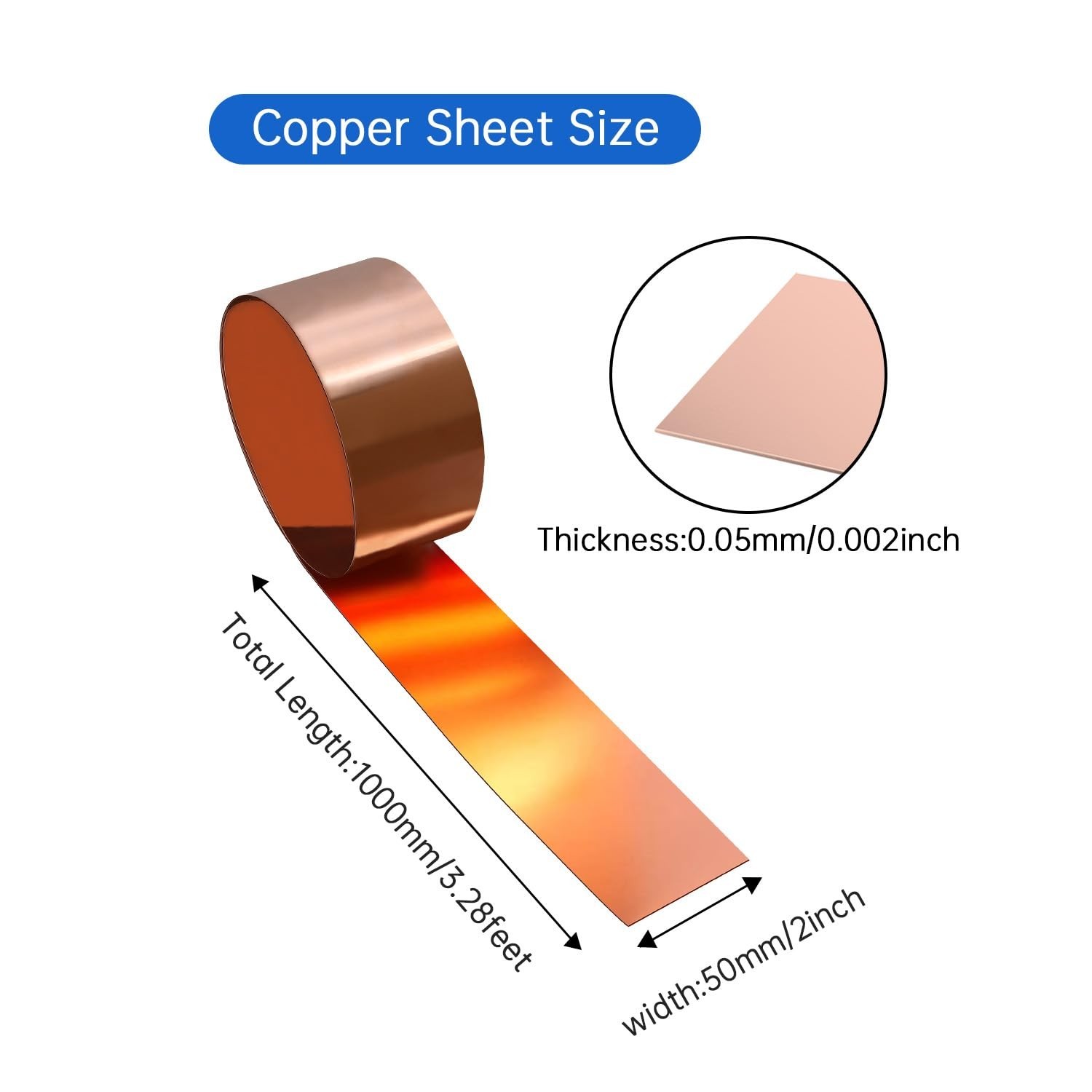 High-Quality 1000mm x 50mm Copper Sheet – Perfect for Electrical & Metalworking