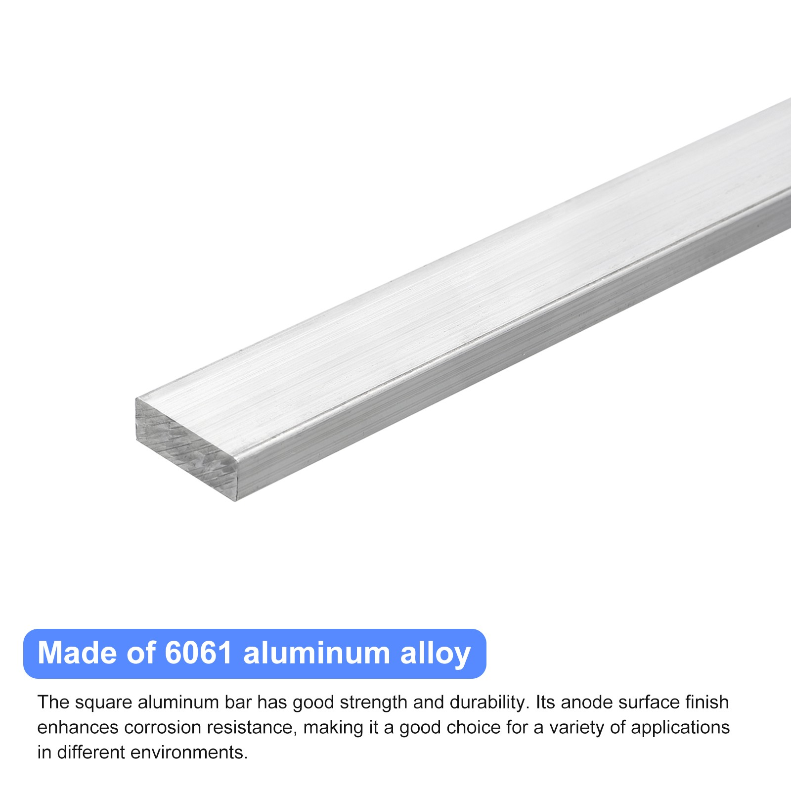 Square Aluminum Bar 5/16″ Thick 1″ Width 10″ Length