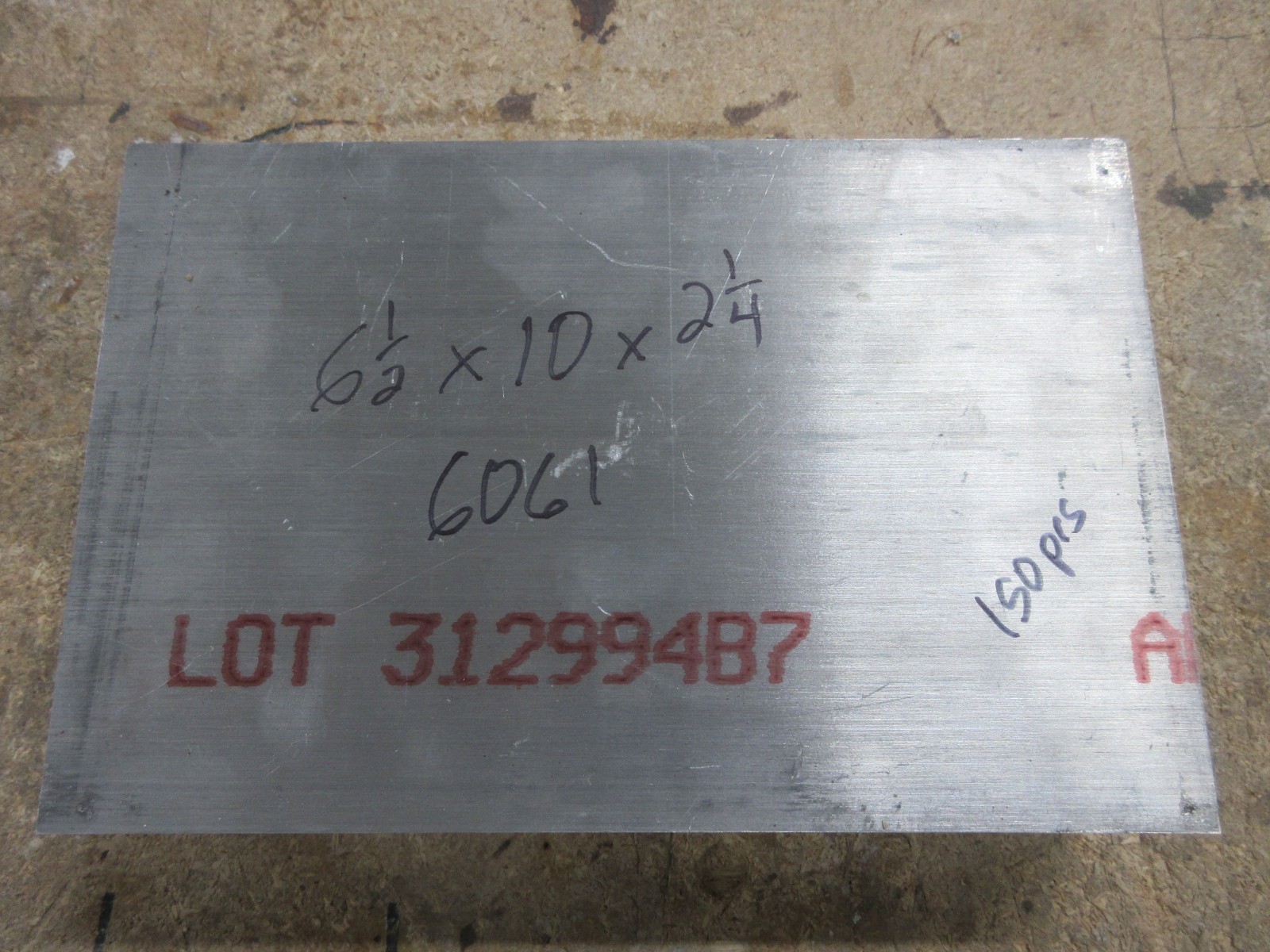 6061 Aluminum Block 6.5″Wide 9 7/8”Long 2 1/4Thick