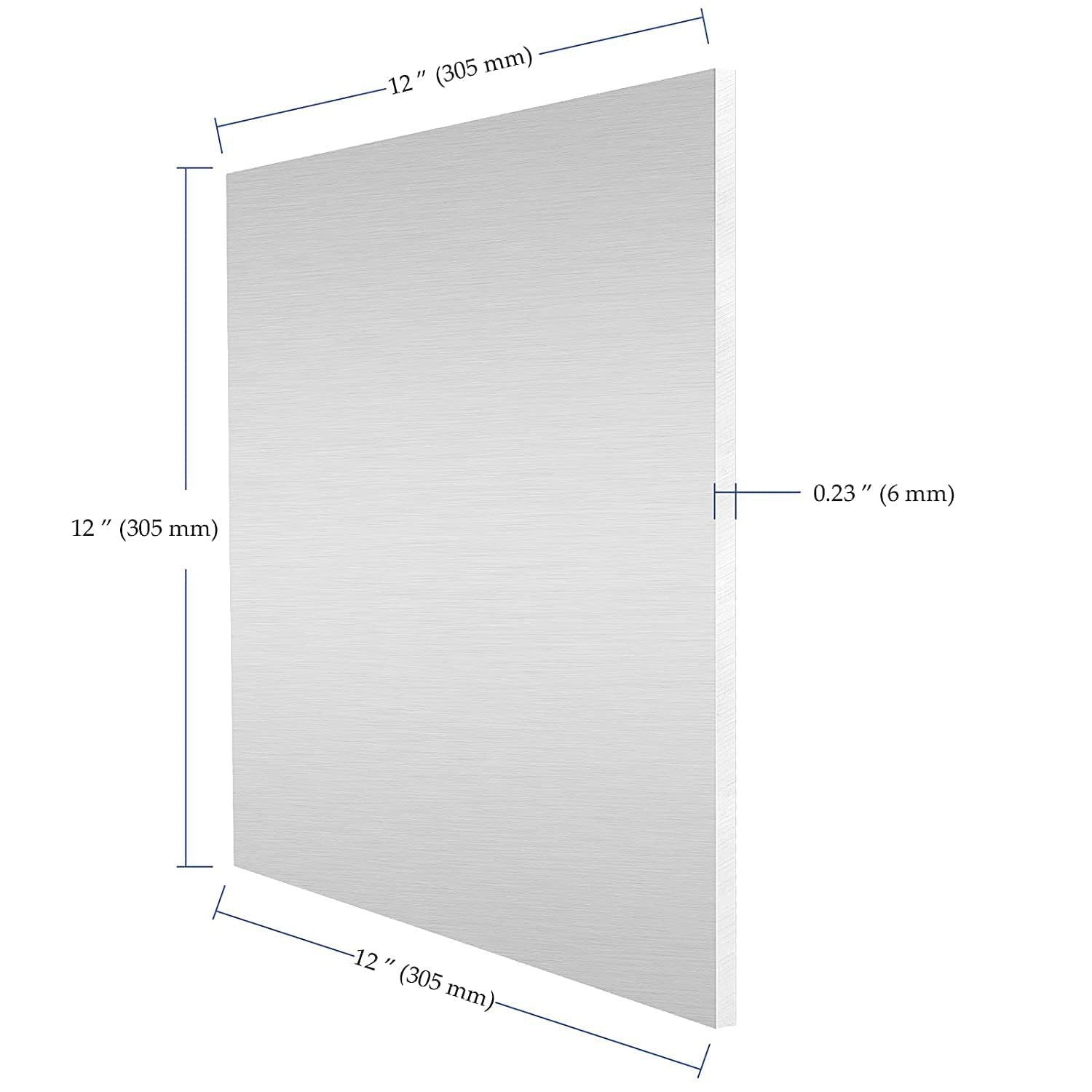 2 Pack 6061 12 x 12 x 1/4 Inch Aluminum Sheet, T6 Heavy Duty Flat Plain Multi…