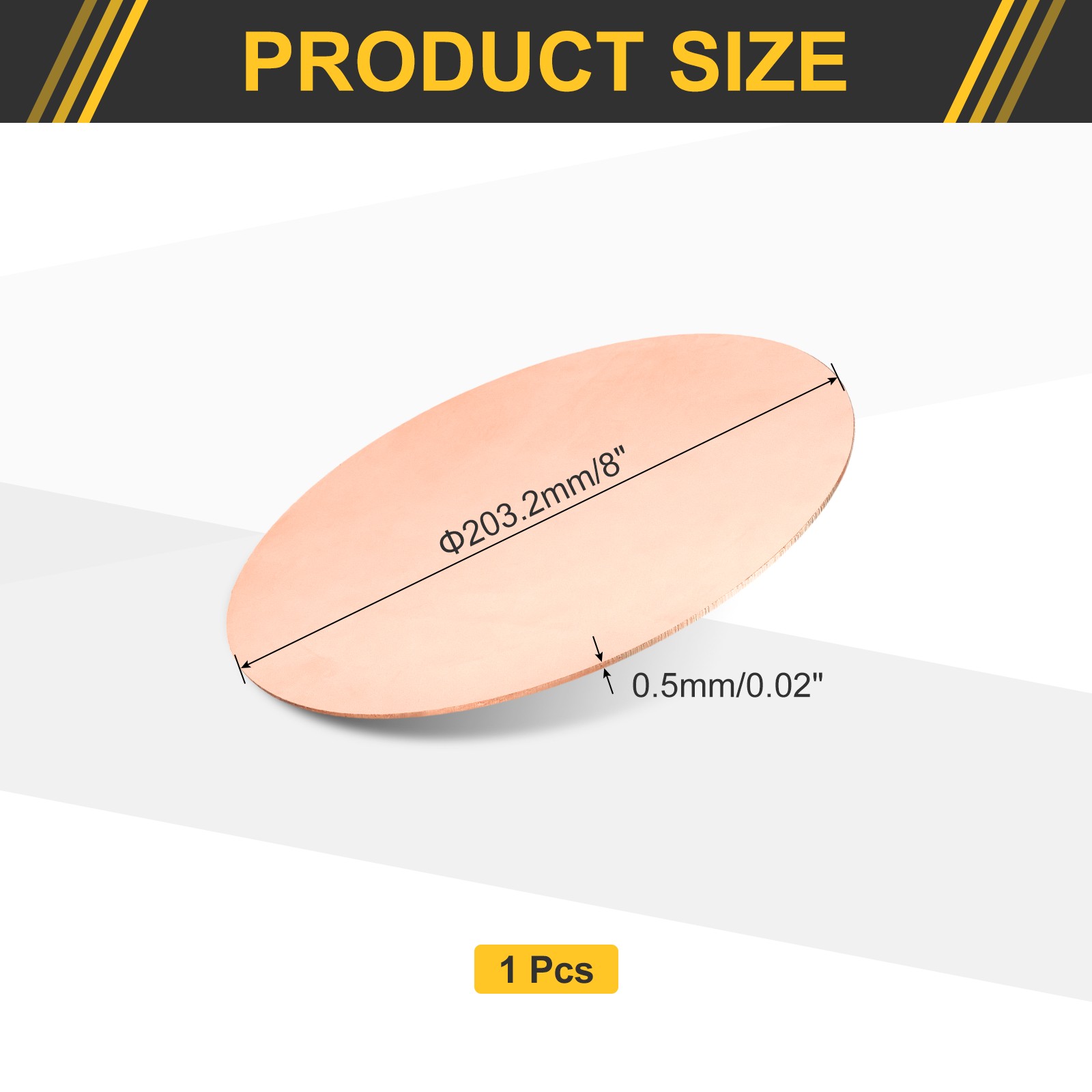 0.02″ Thick 8″ Dia Copper Round Plate C1100 Pure Copper Sheet