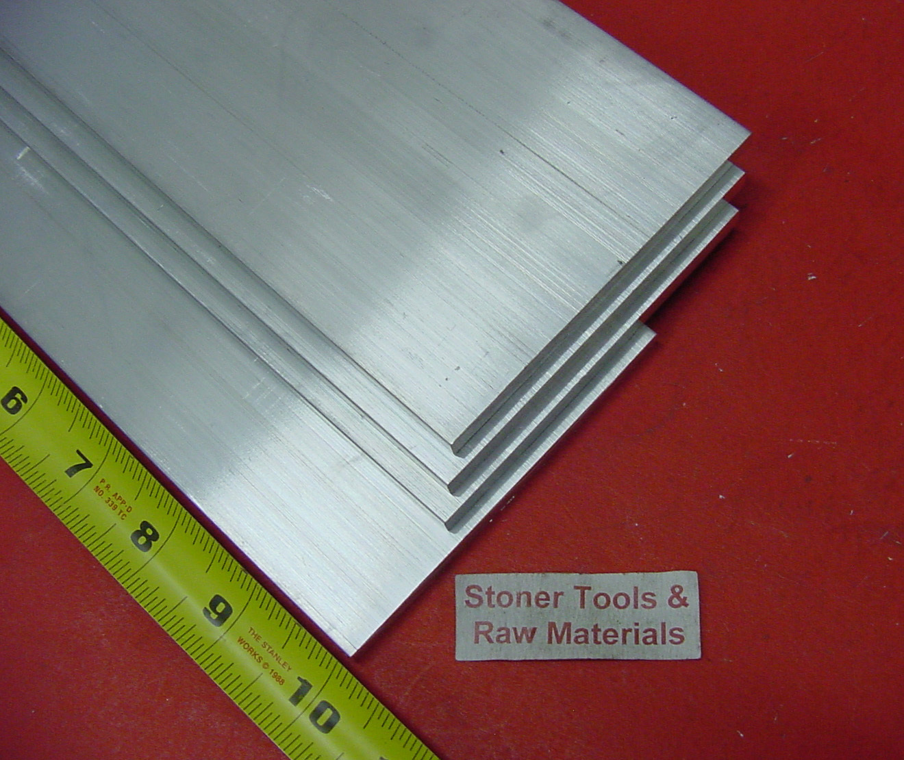 12 pieces 1/4″ X 6″ ALUMINUM 6061 FLAT BAR 10″ long T651 Extruded Mill Stock New